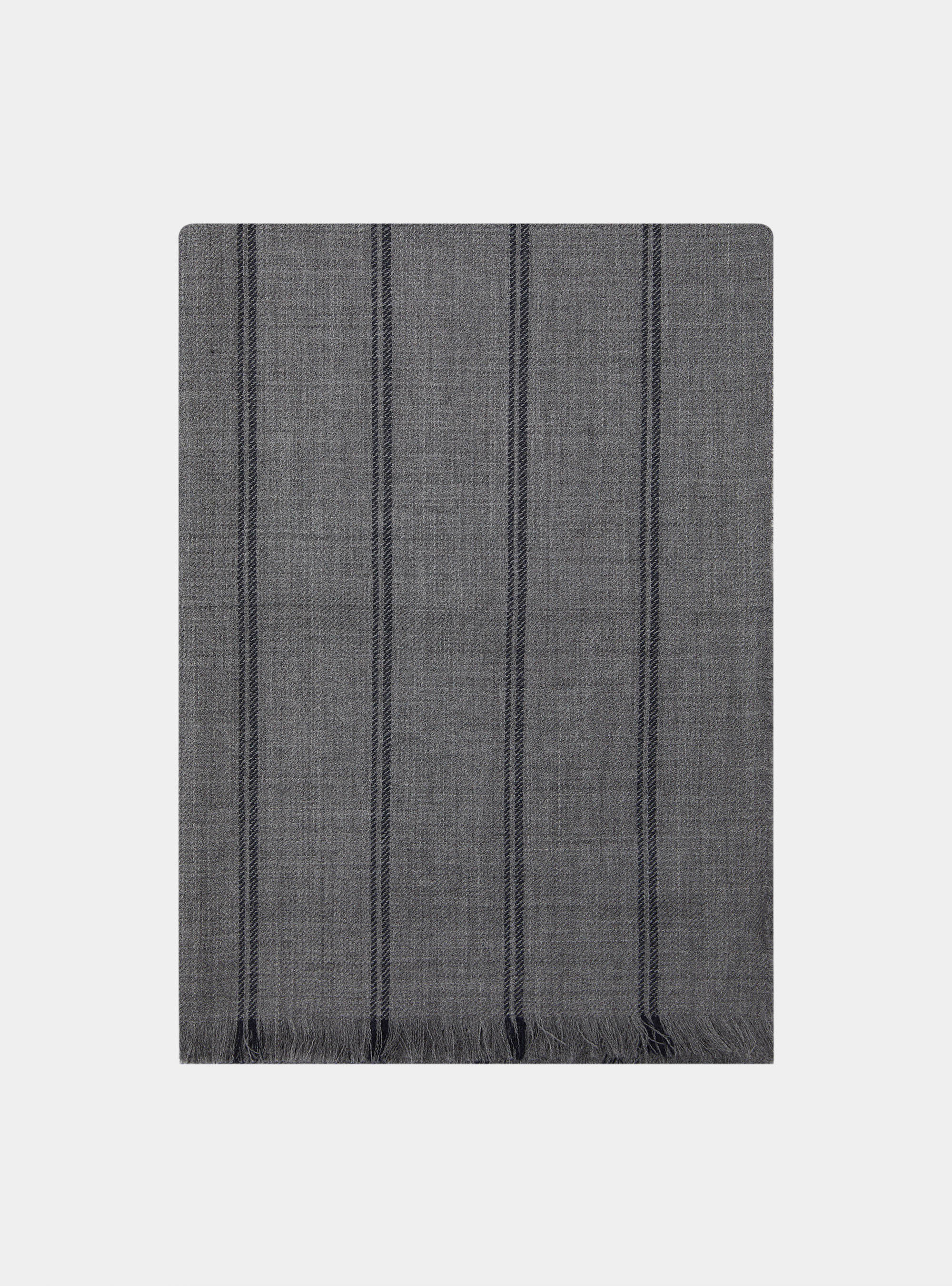 Sciarpa in lana a righe, GRIGIO CHIARO