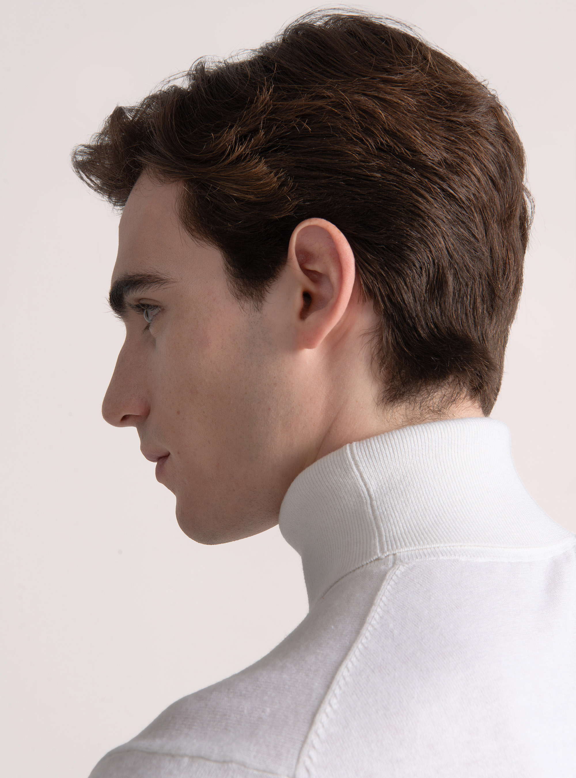 Dolcevita in cotone seta e cashmere, BIANCO