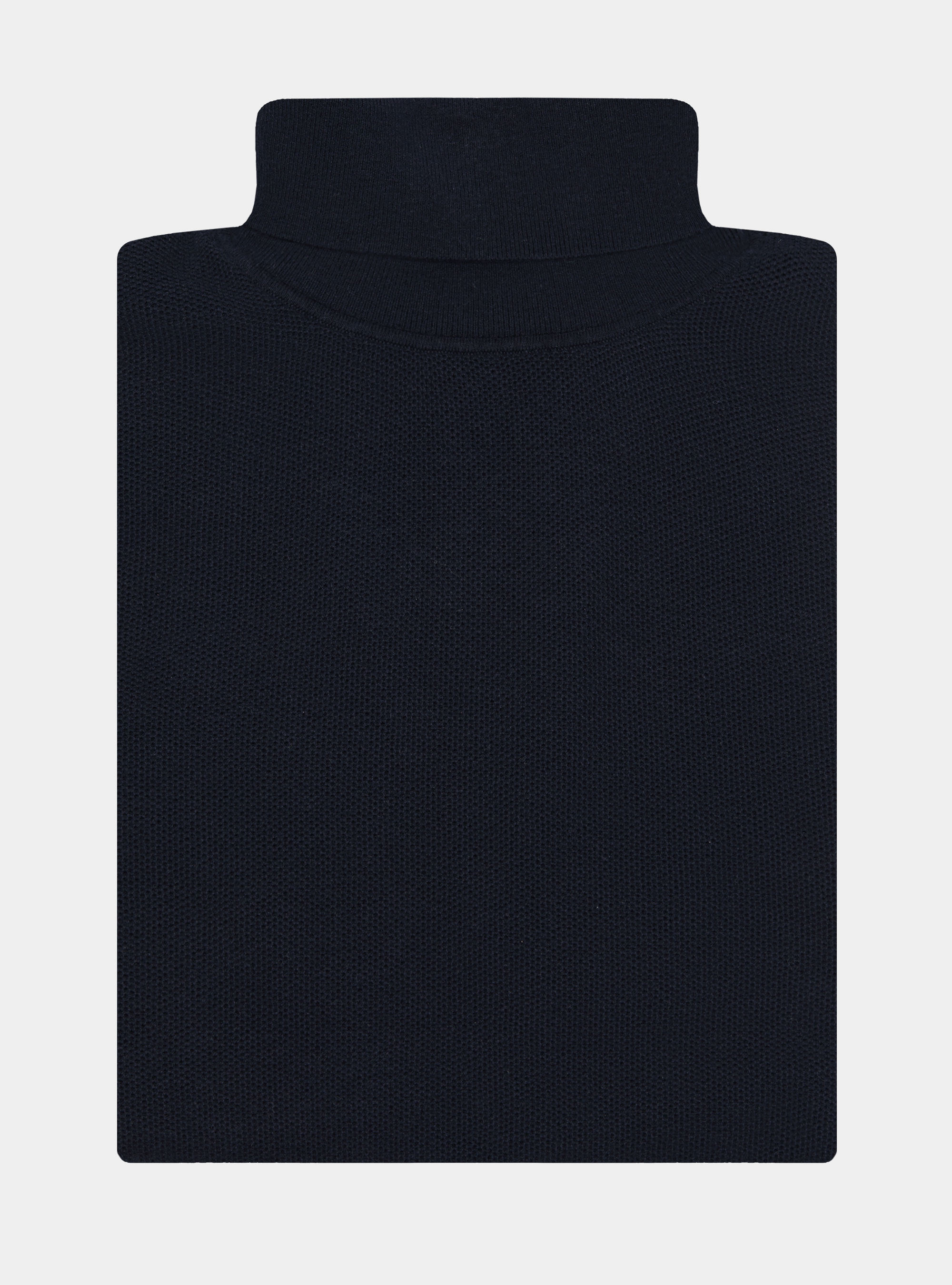 Waffelstrick-Rollkragenpullover, NAVY 0218C