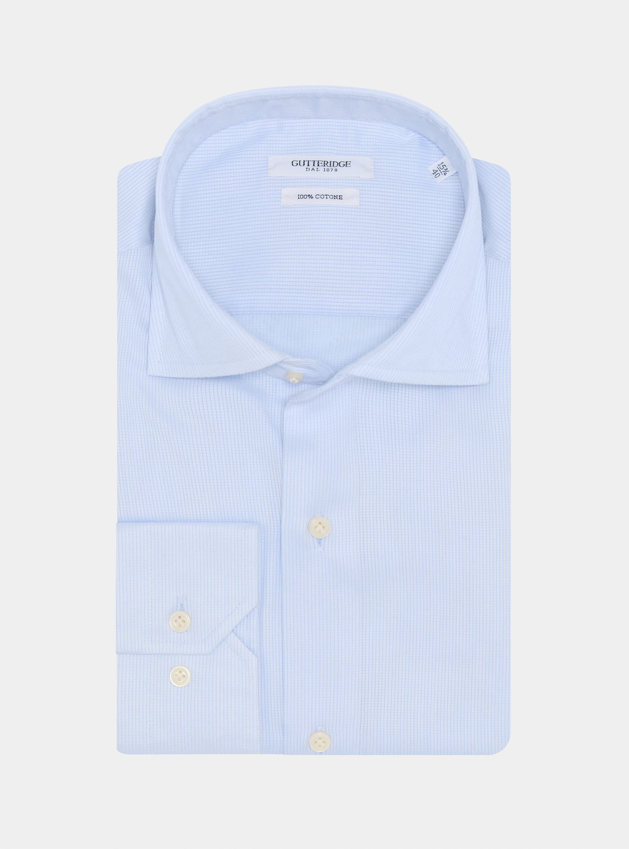 Textured cotton shirt, LIGHT BLUE