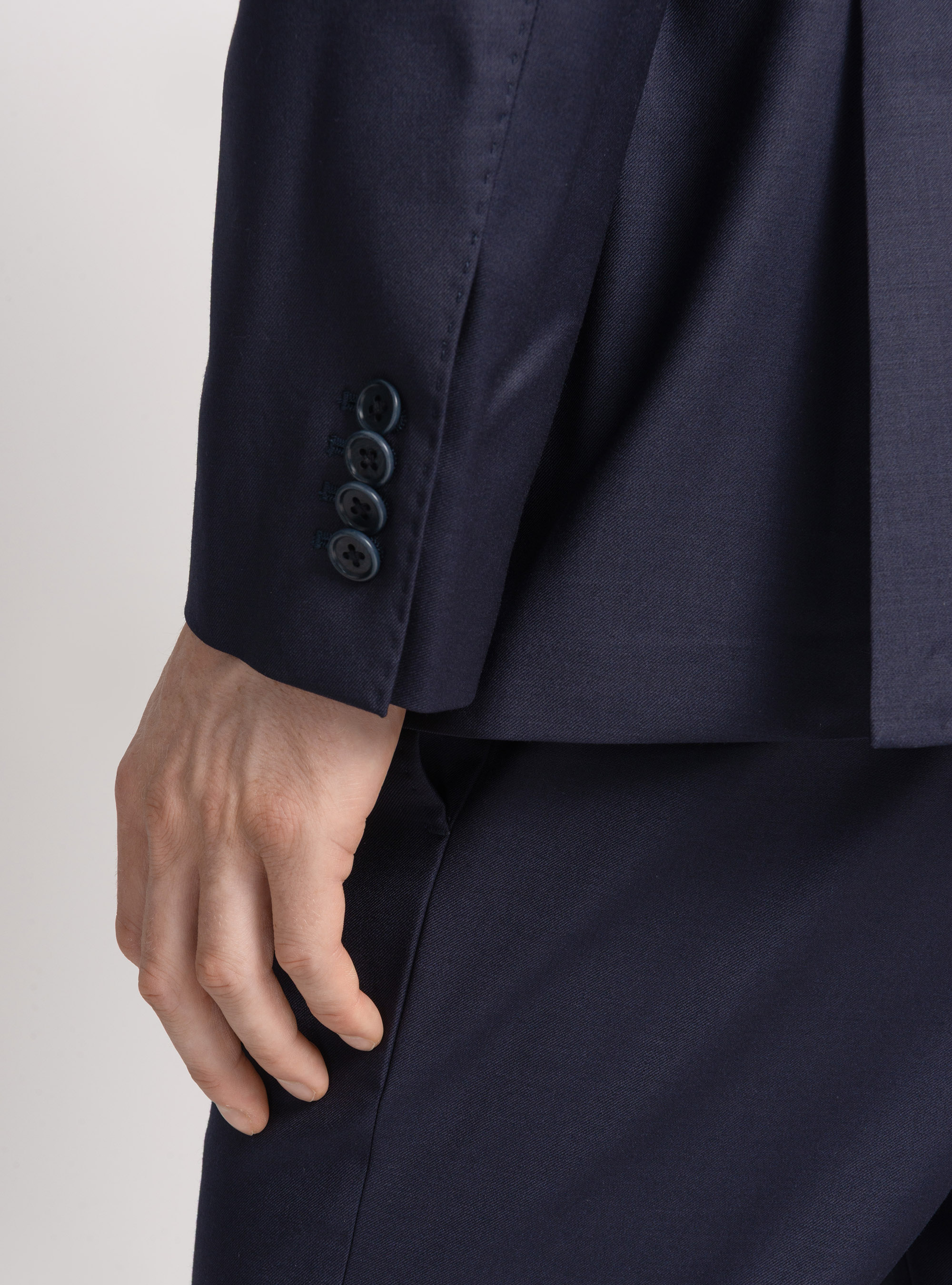 Suit blazer in pure superfine 120's wool, NAVY BLUE