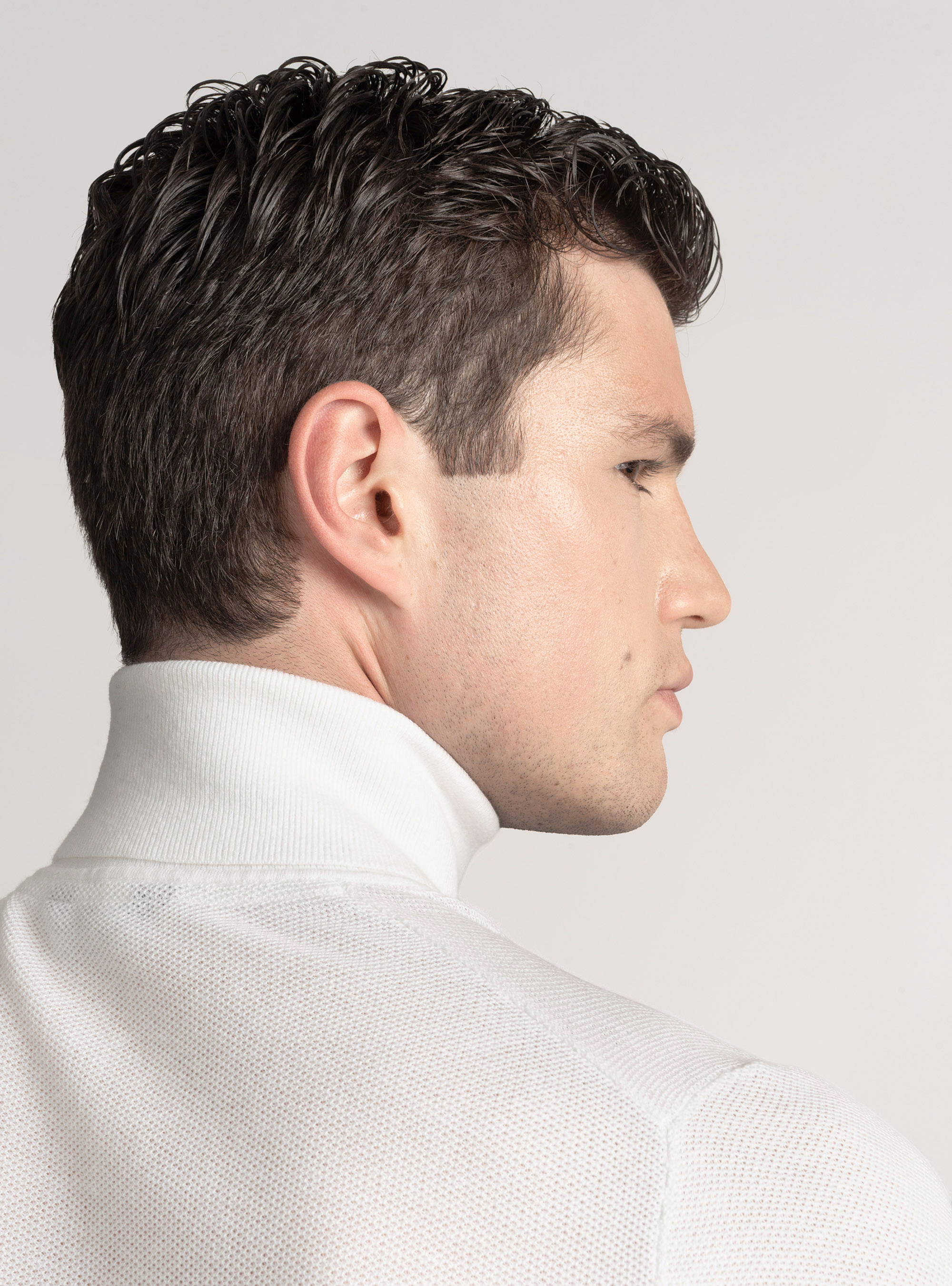 Cotton cashmere honeycomb turtleneck, WHITE
