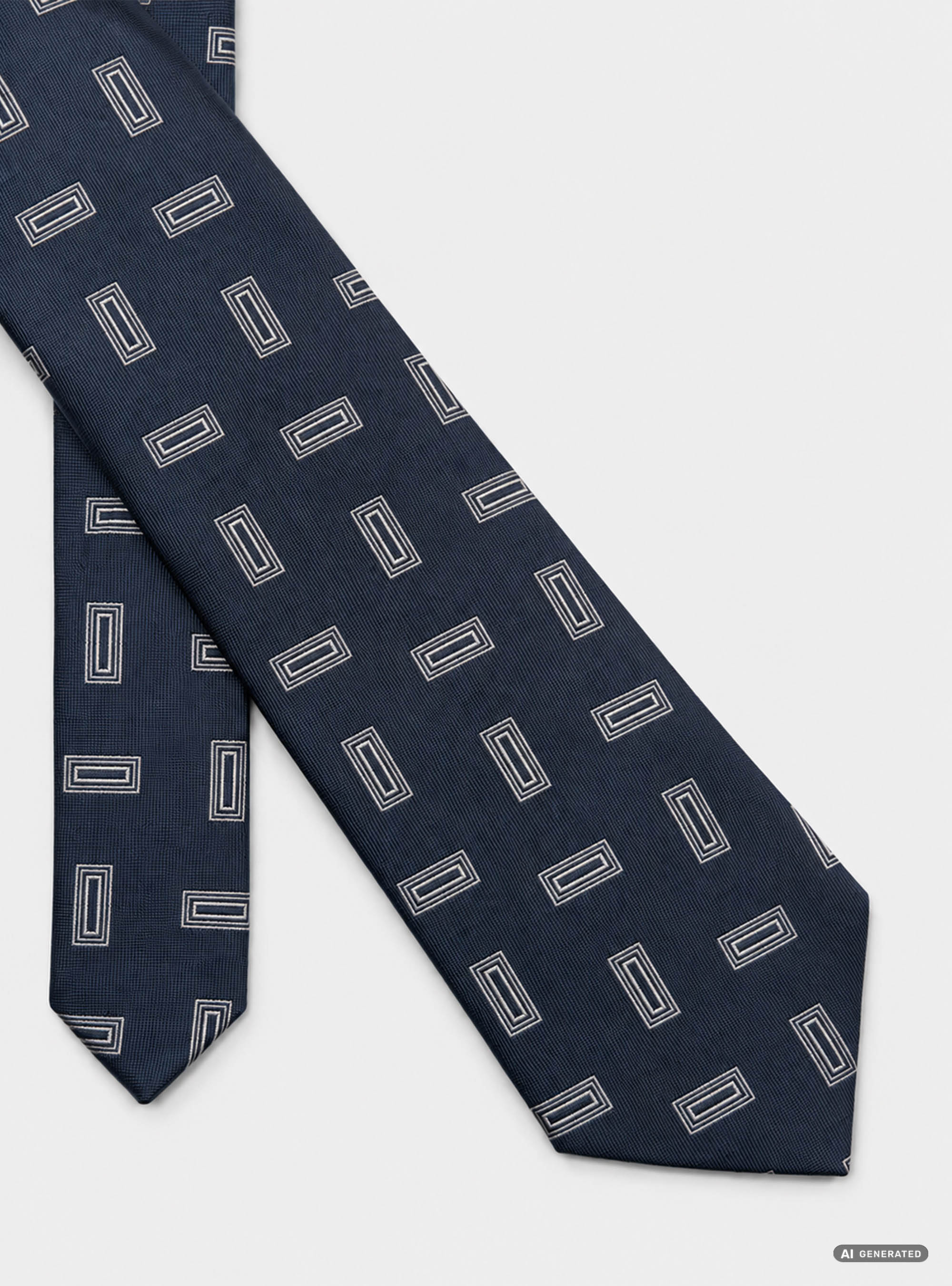 Cravatta in twill di seta a fantasia, BLU NAVY