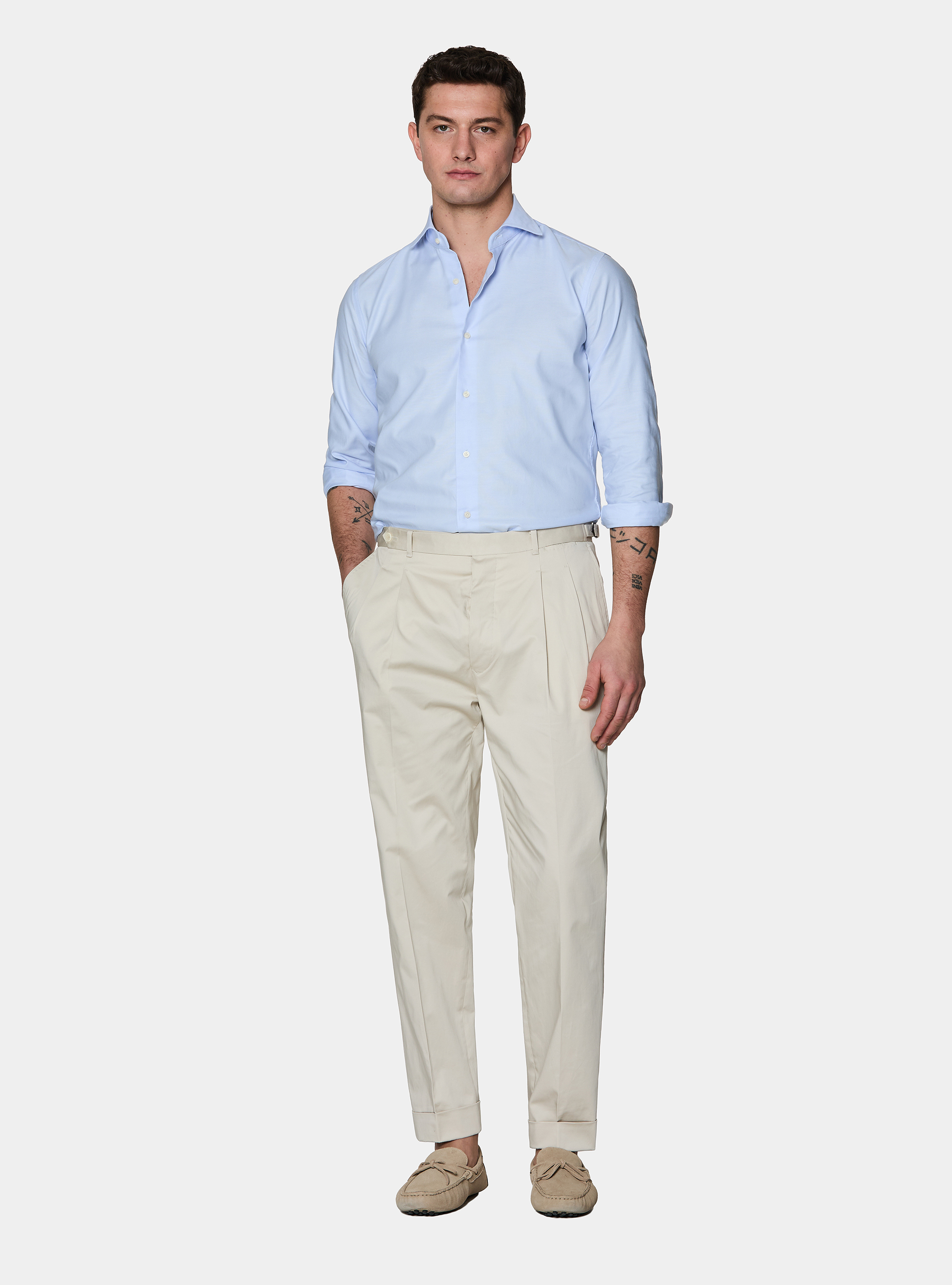 Camicia in cotone oxford, AZZURRO 0290C