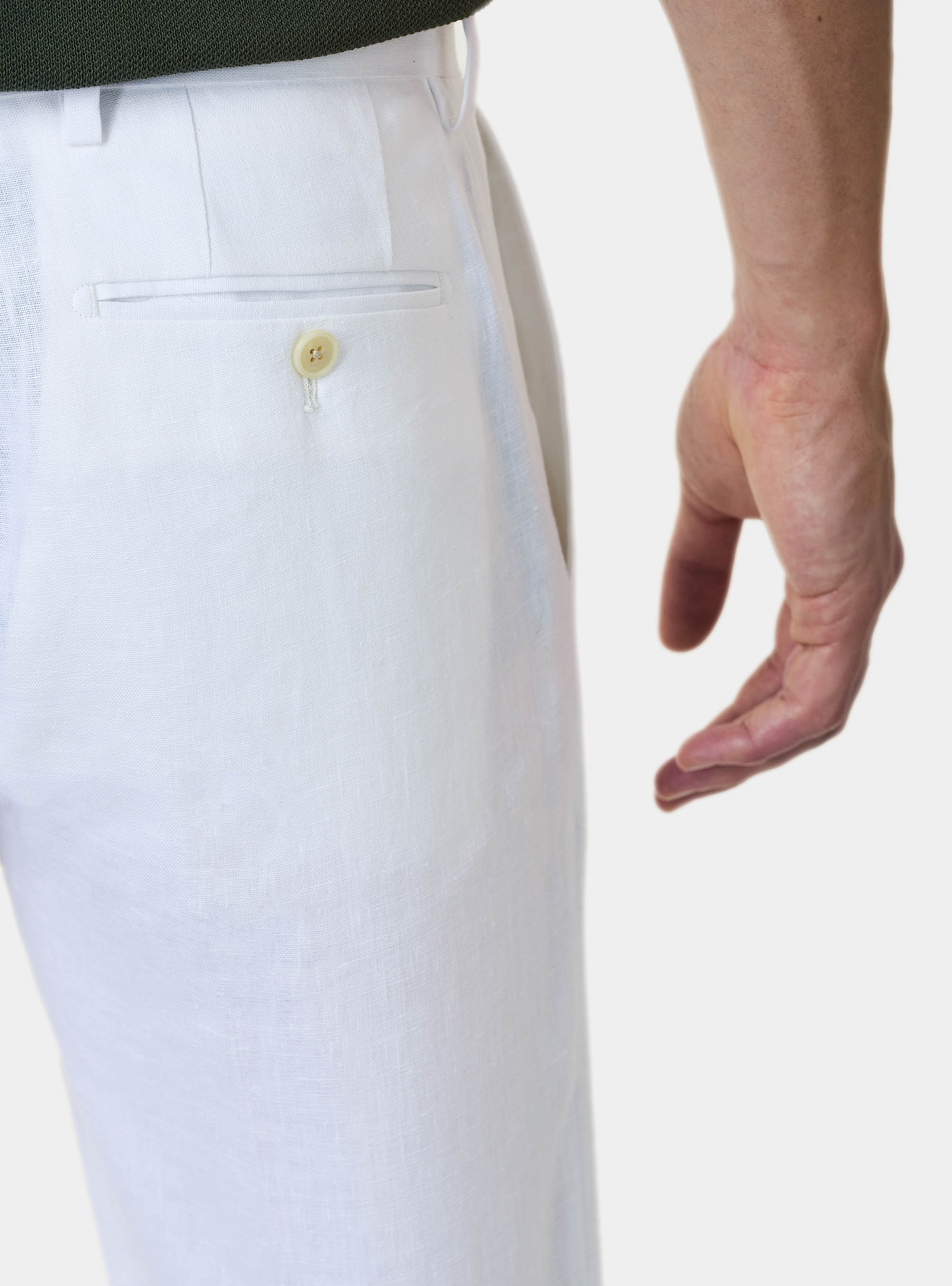 Pantalon de costume en pur lin, BLANC