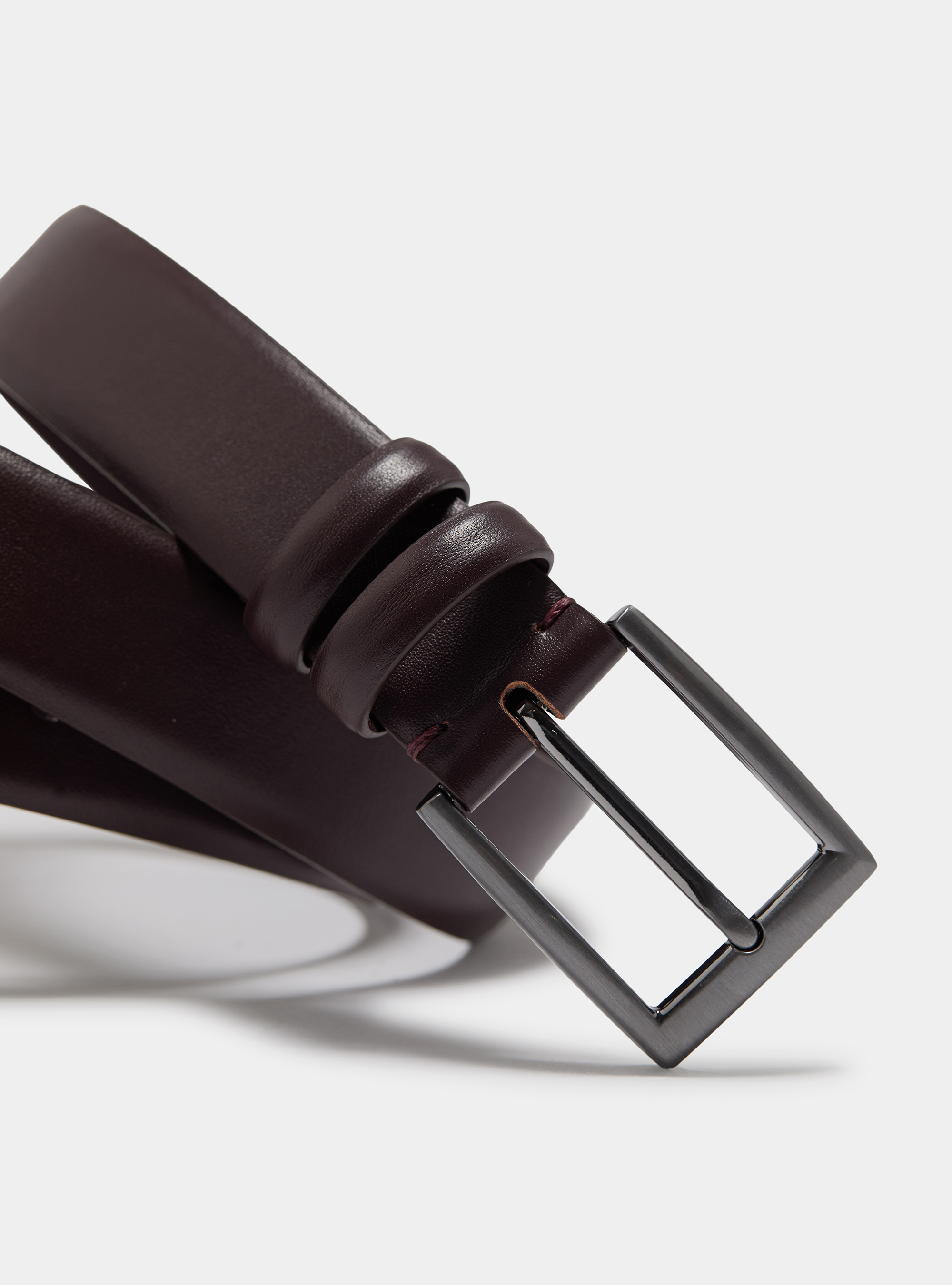 Leather belt, BORDEAUX