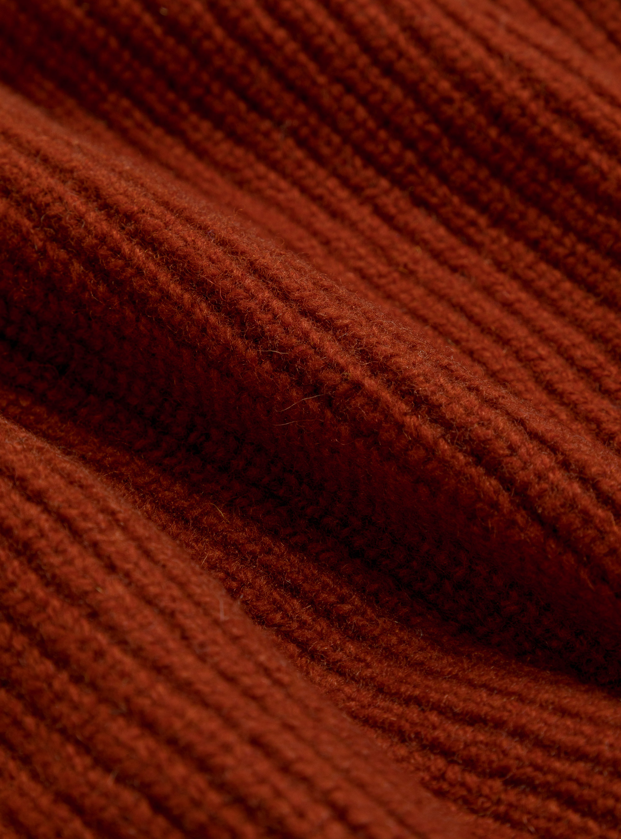 Pearl rib wool sweater, BRICK