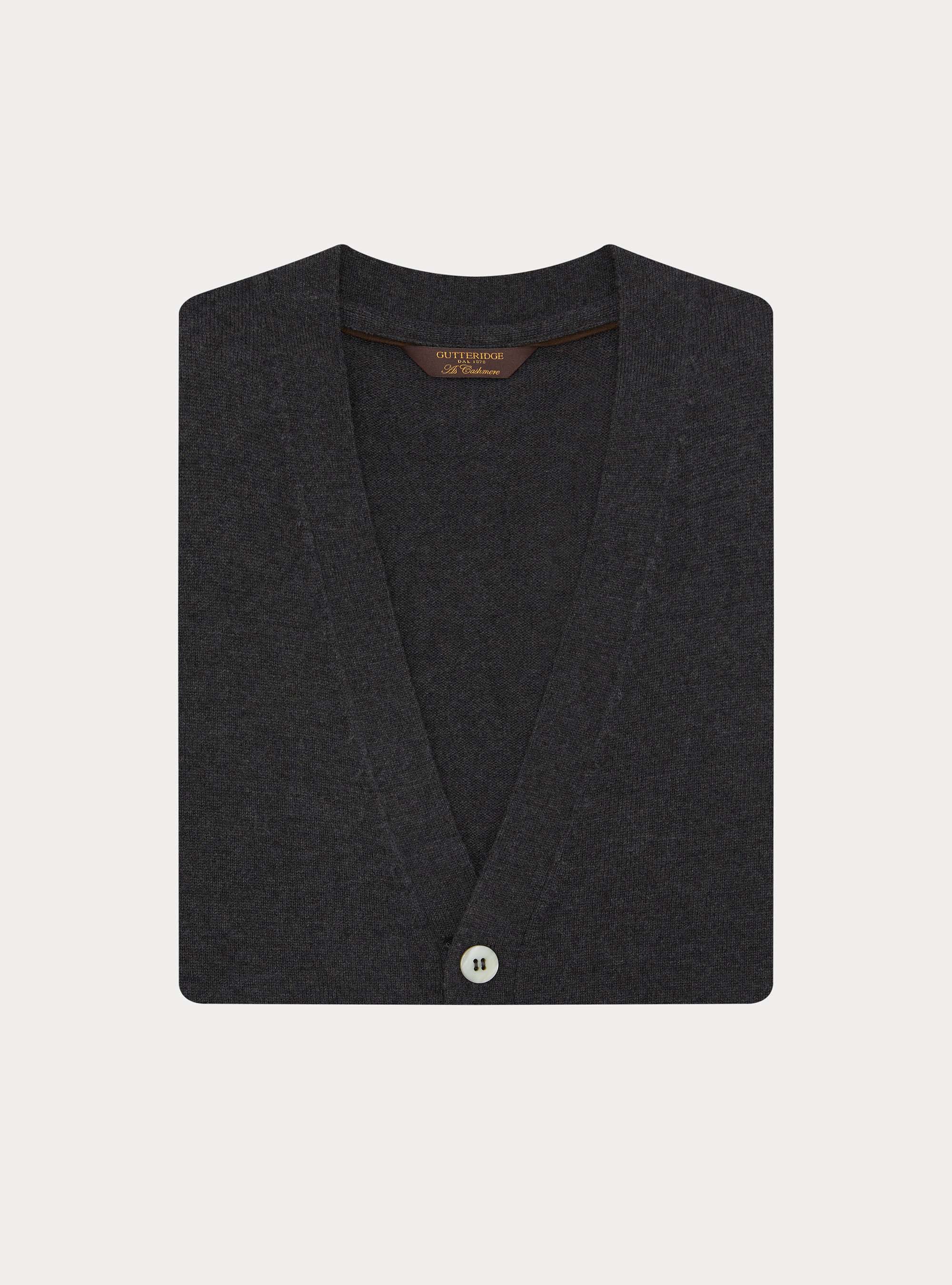 Chaleco de punto de lambswool y cachemira, GRIS MARENGO