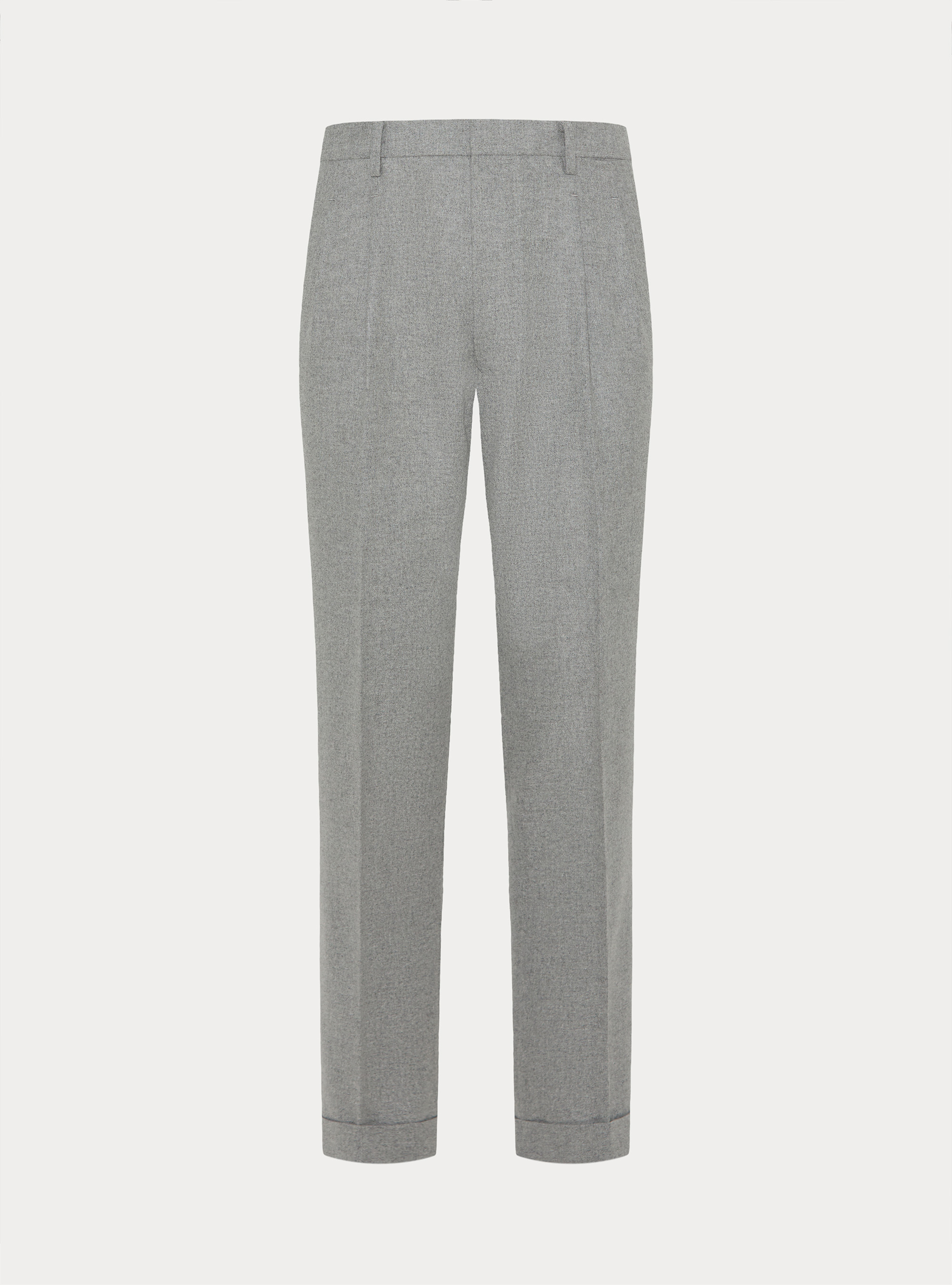 Pantaloni con pince in misto lana leggera, GRIGIO CHIARO