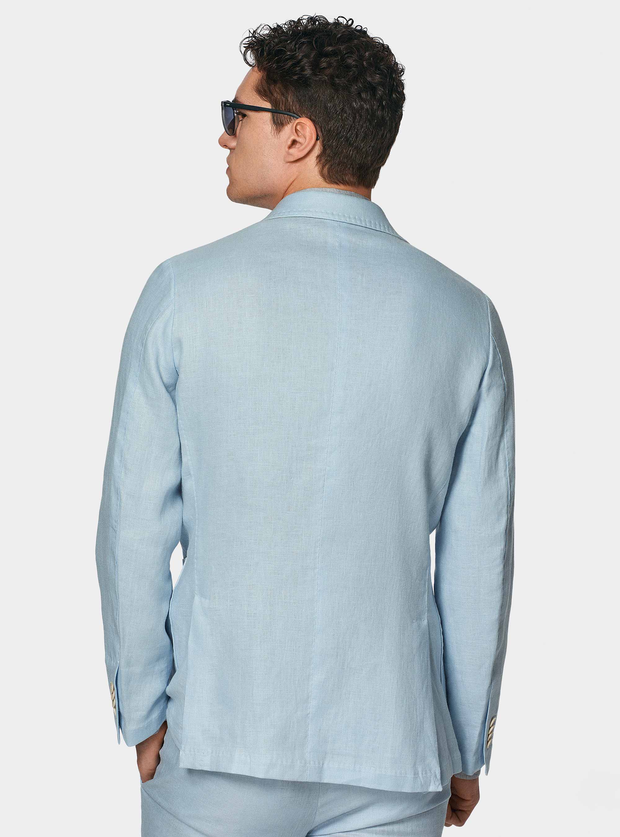 Pure linen suit blazer, LIGHT BLUE