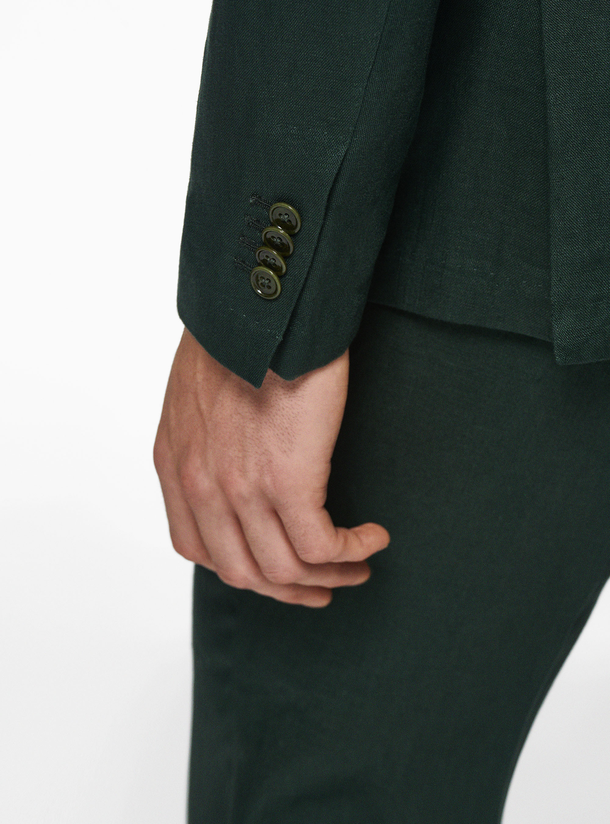 Veste en pur lin, VERT