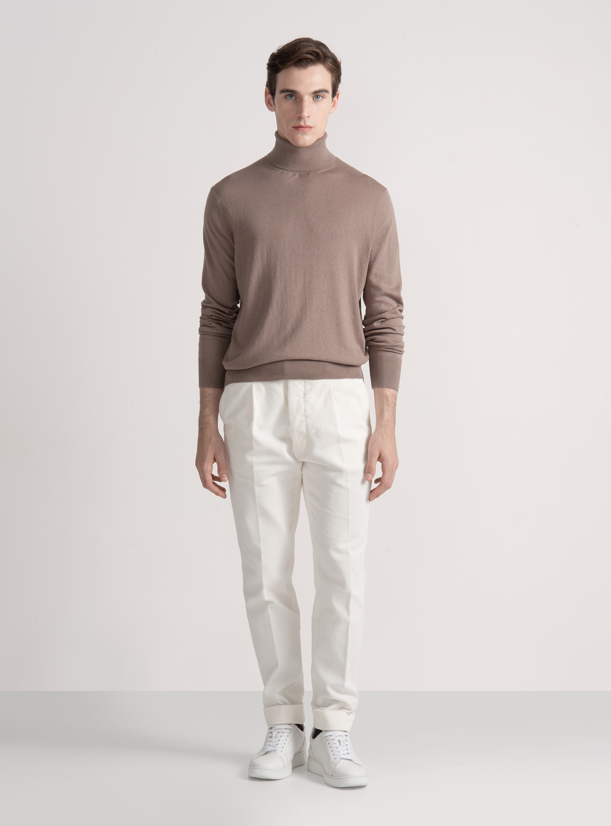 Samthose mit Abn&auml;hern und Gummiband, BIANCO 0099C