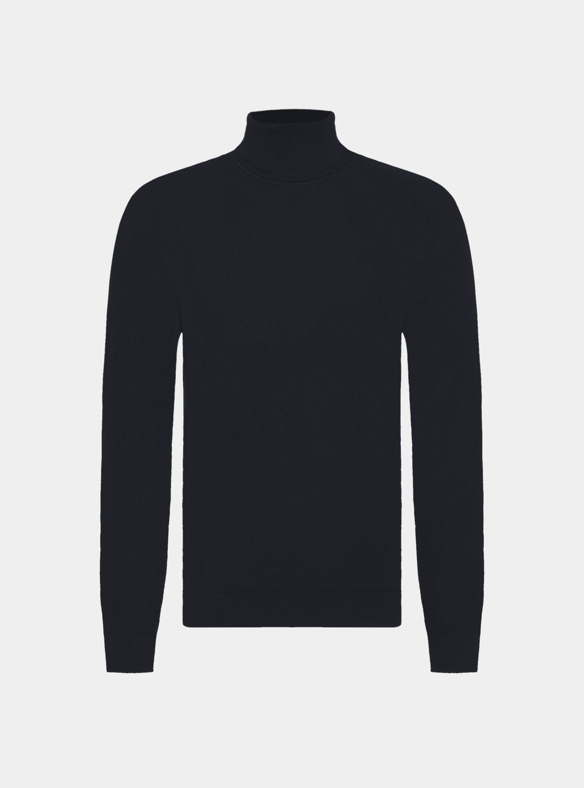 Rollkragenpullover mit Wabenmuster aus Baumwollkaschmir, NAVY 0218C