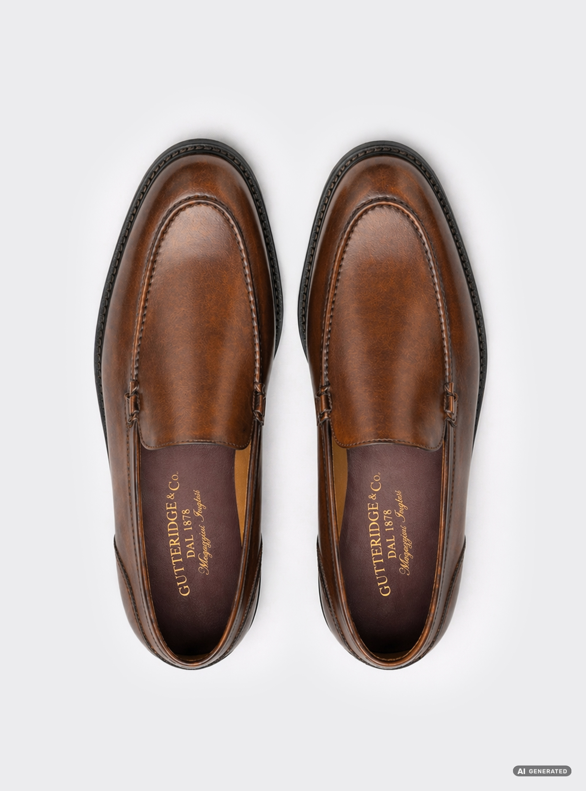 Mocassins en cuir, MARRON