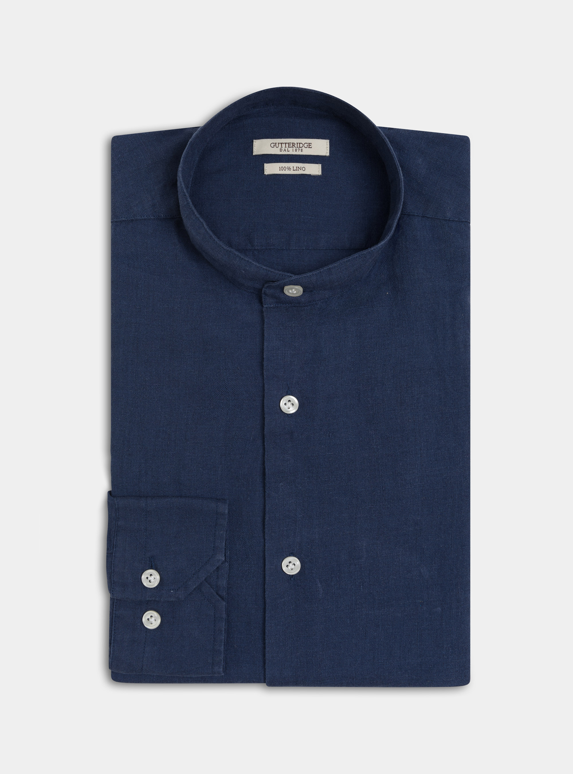 Koreanisches Hemd aus reinem Leinen, NAVY 0218C