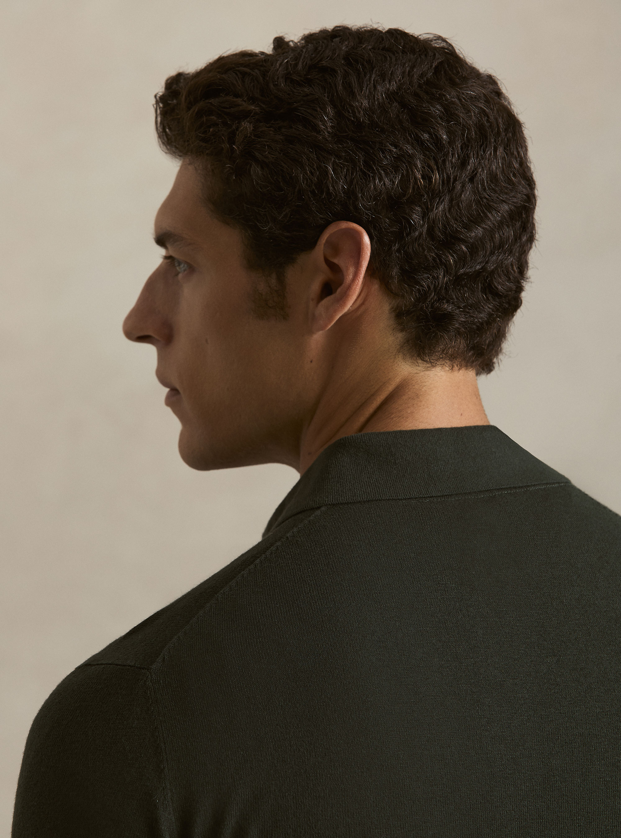 Polo in maglia di cotone e cashmere, MILITARE 0609C