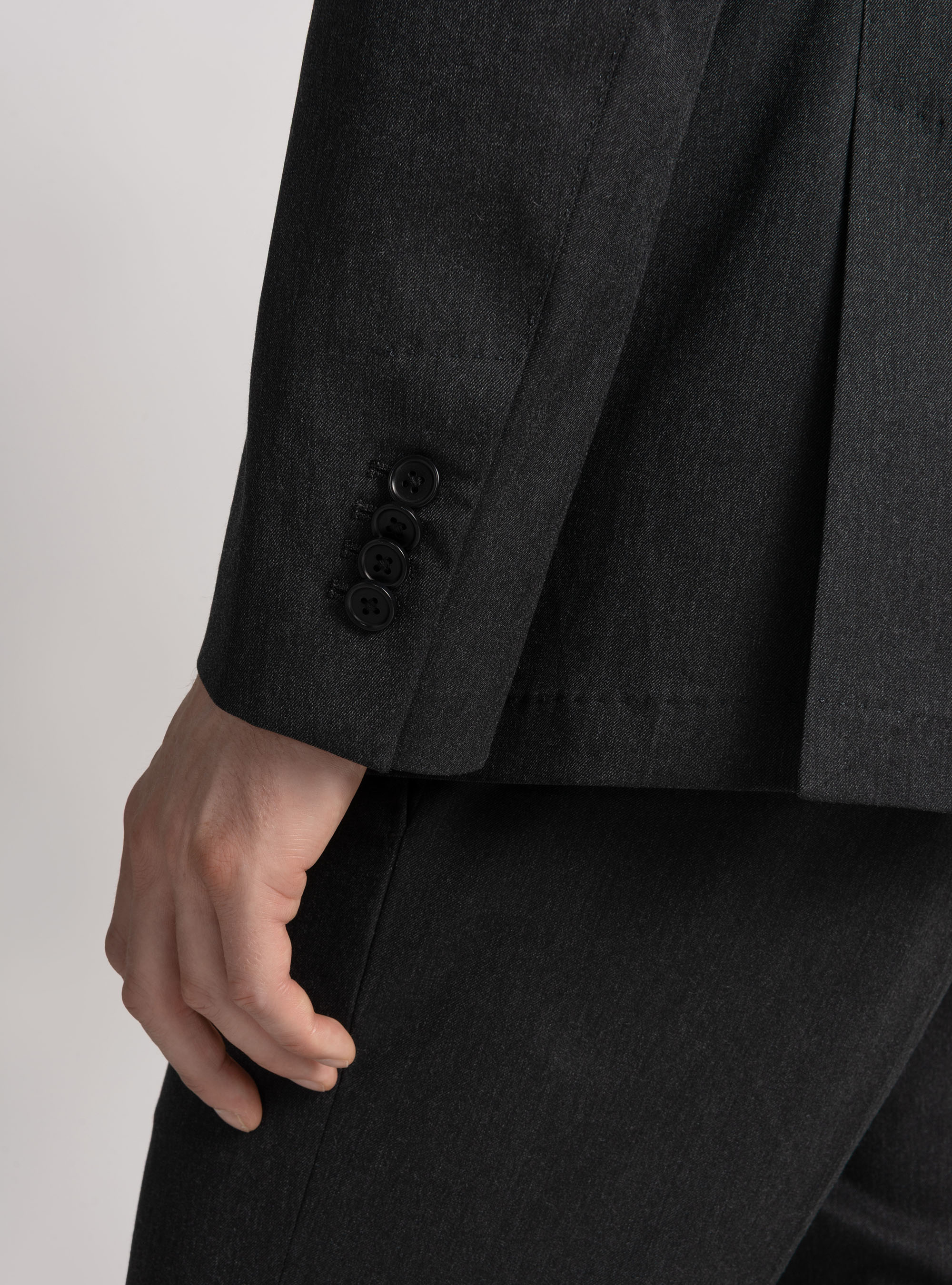 Slim fit suit blazer, ASPHALT GREY