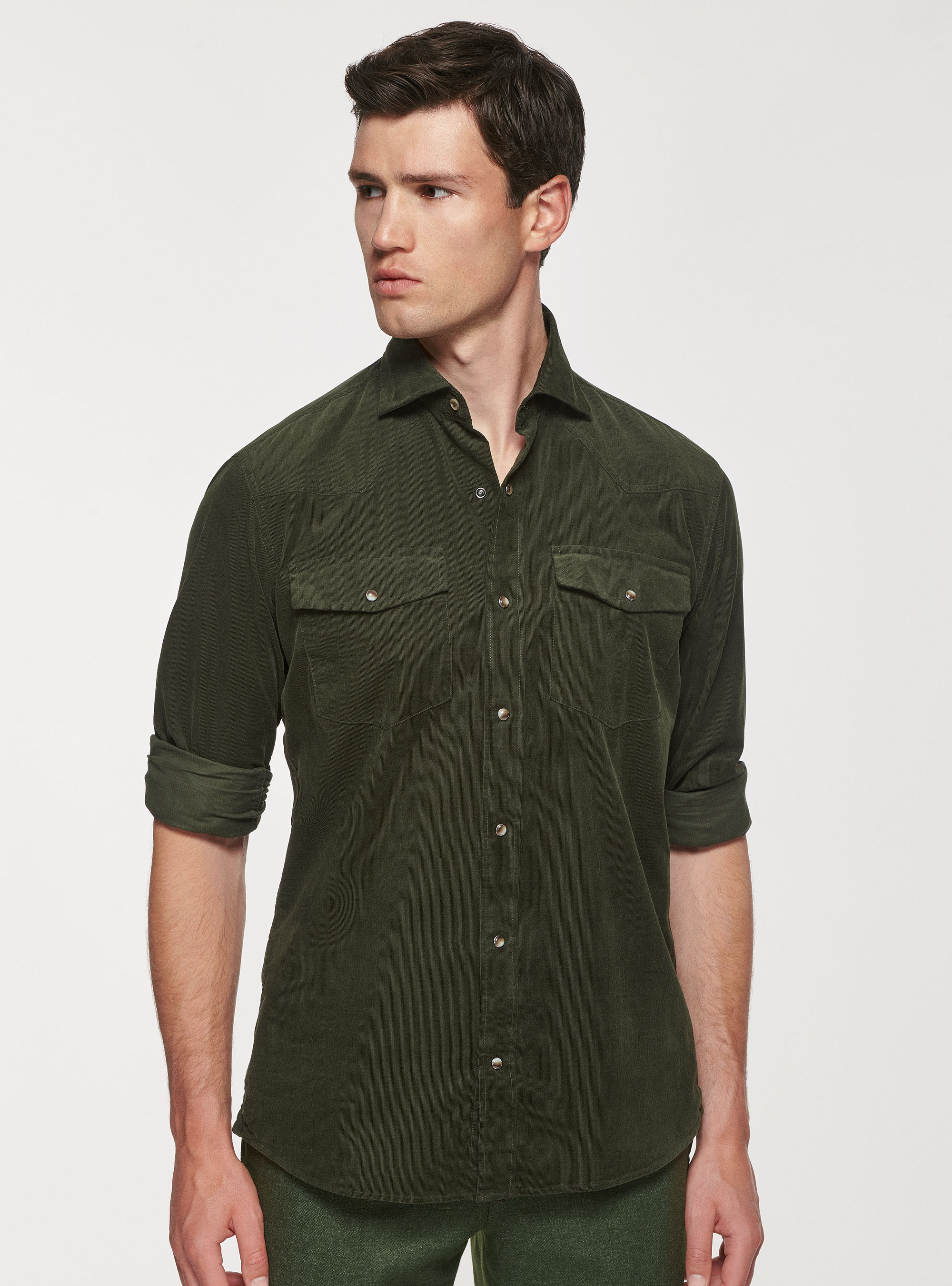 Camisa de terciopelo con bolsillos, MILITARE 0609C