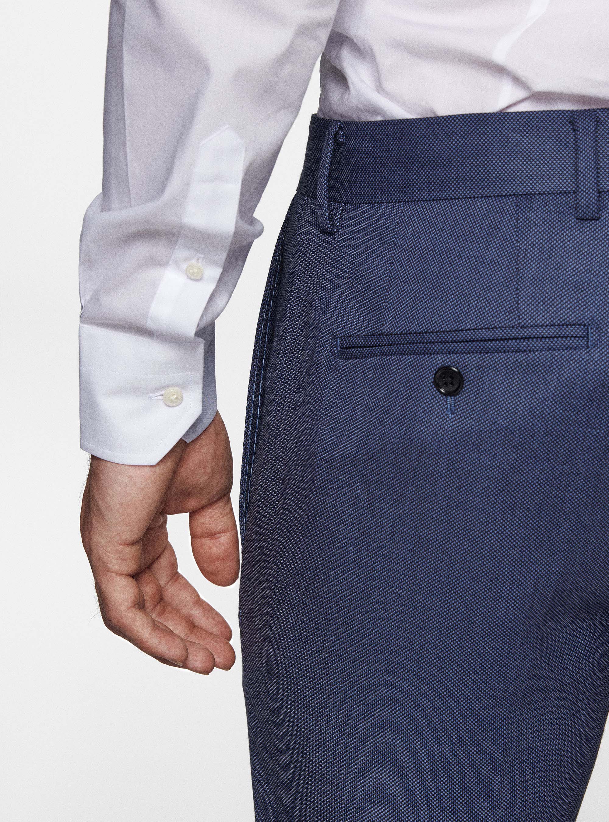 Trousers in pure wool partridge eye, INK