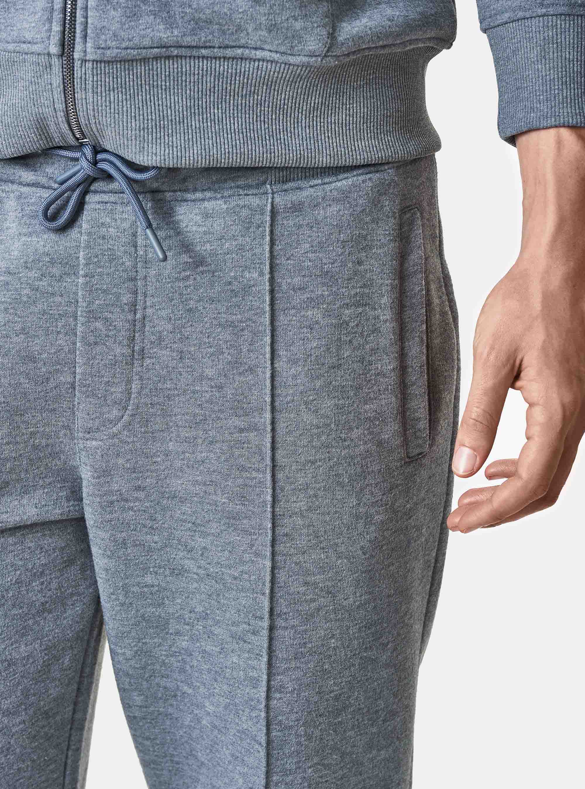Cotton blend sweatshirt trousers, GREY