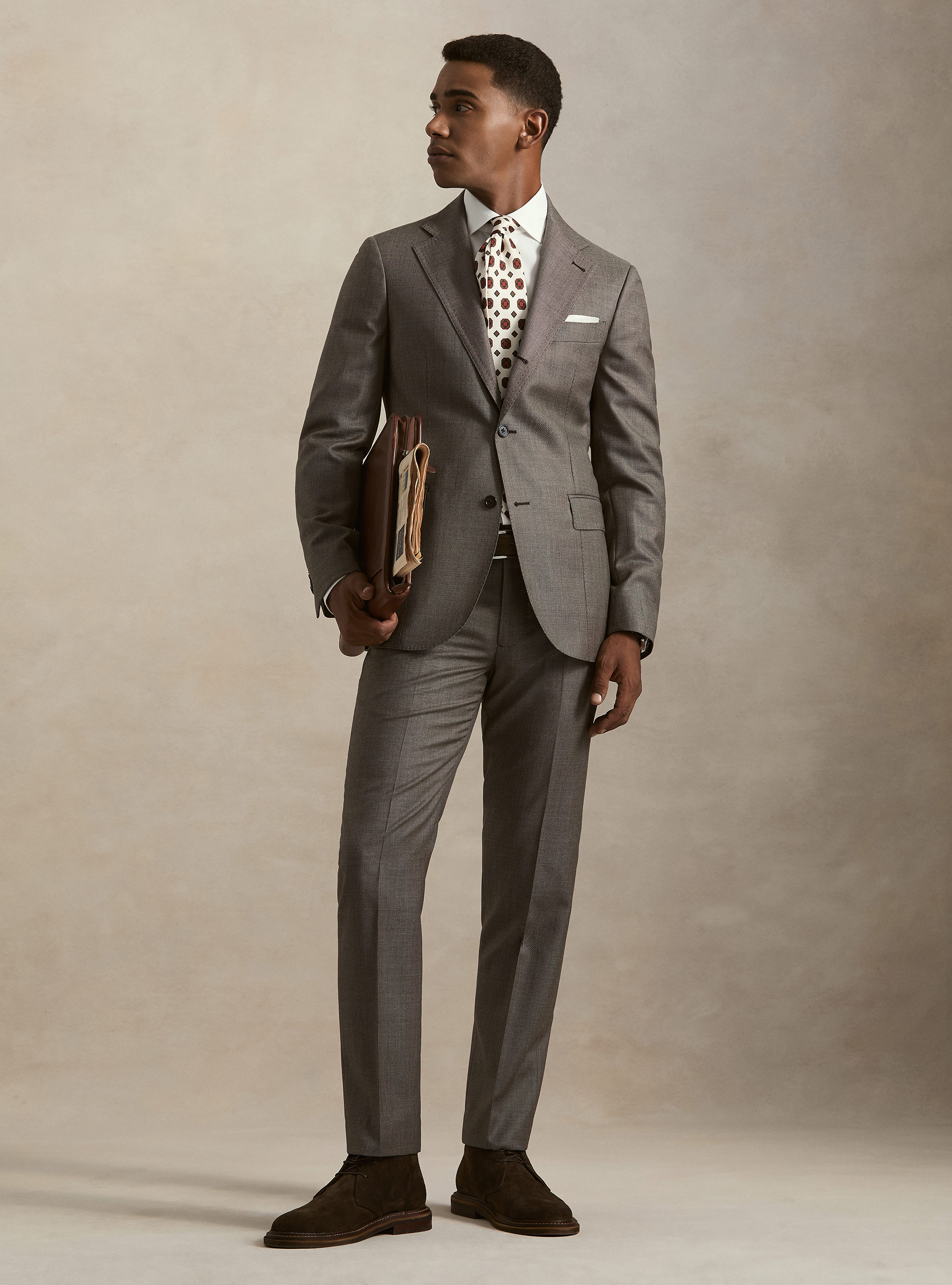 Americana de traje de pura lana ojo de perdiz Vitale Barberis Canonico, MARRONE 0508C