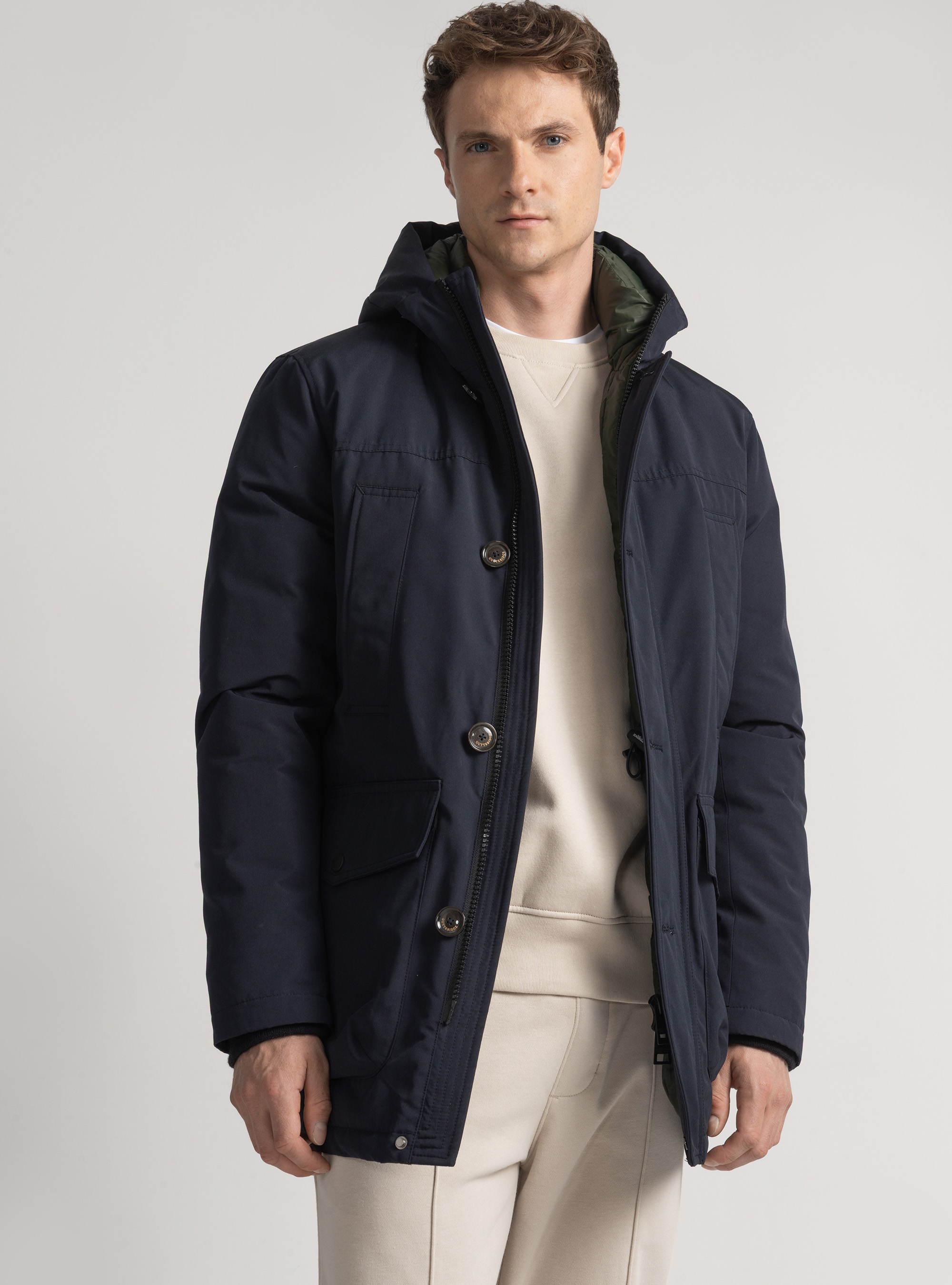 Parka matelass&eacute; &agrave; capuche, BLEU MARINE