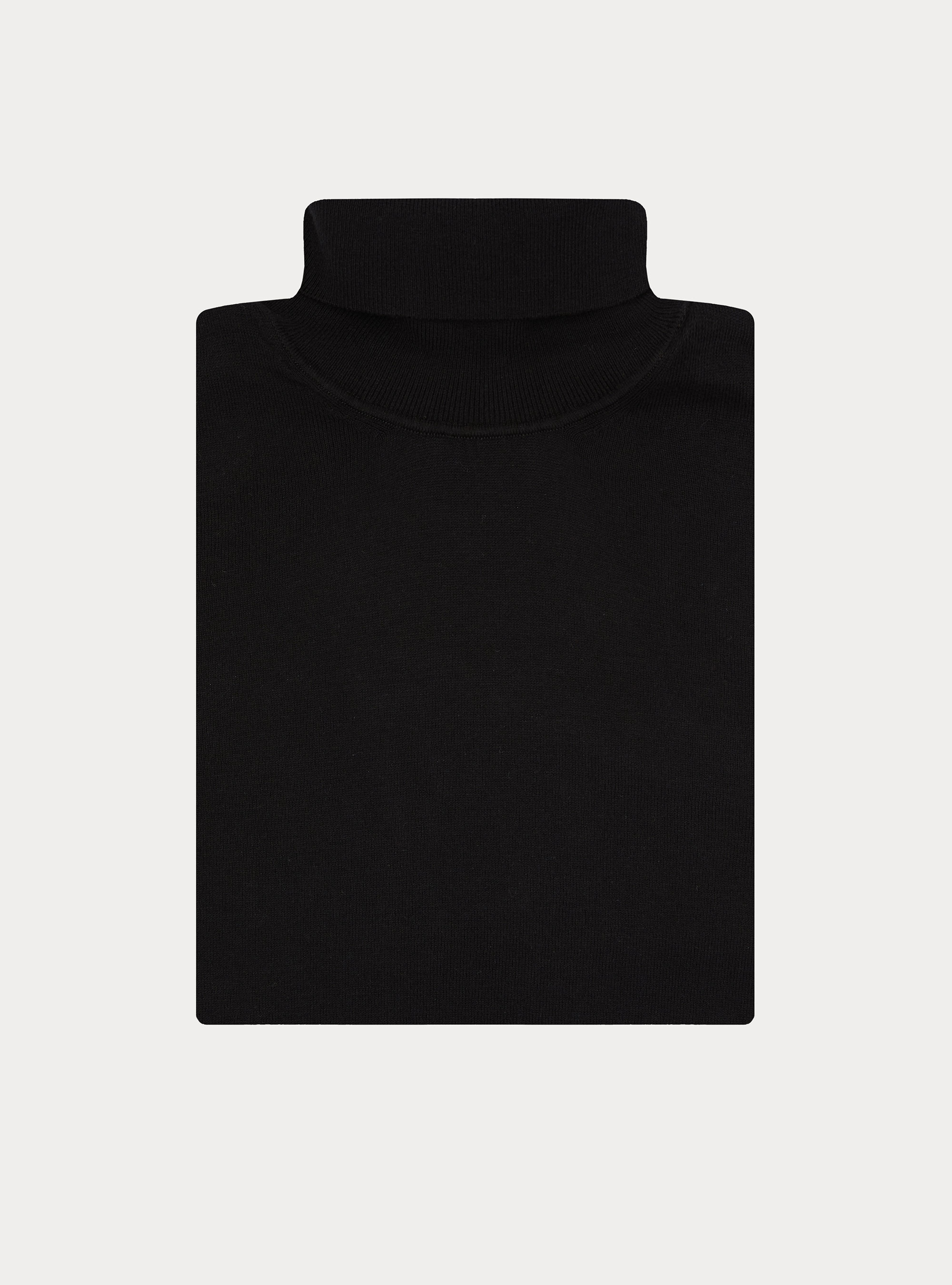 Cotton and Cashmere Turtleneck, BLACK