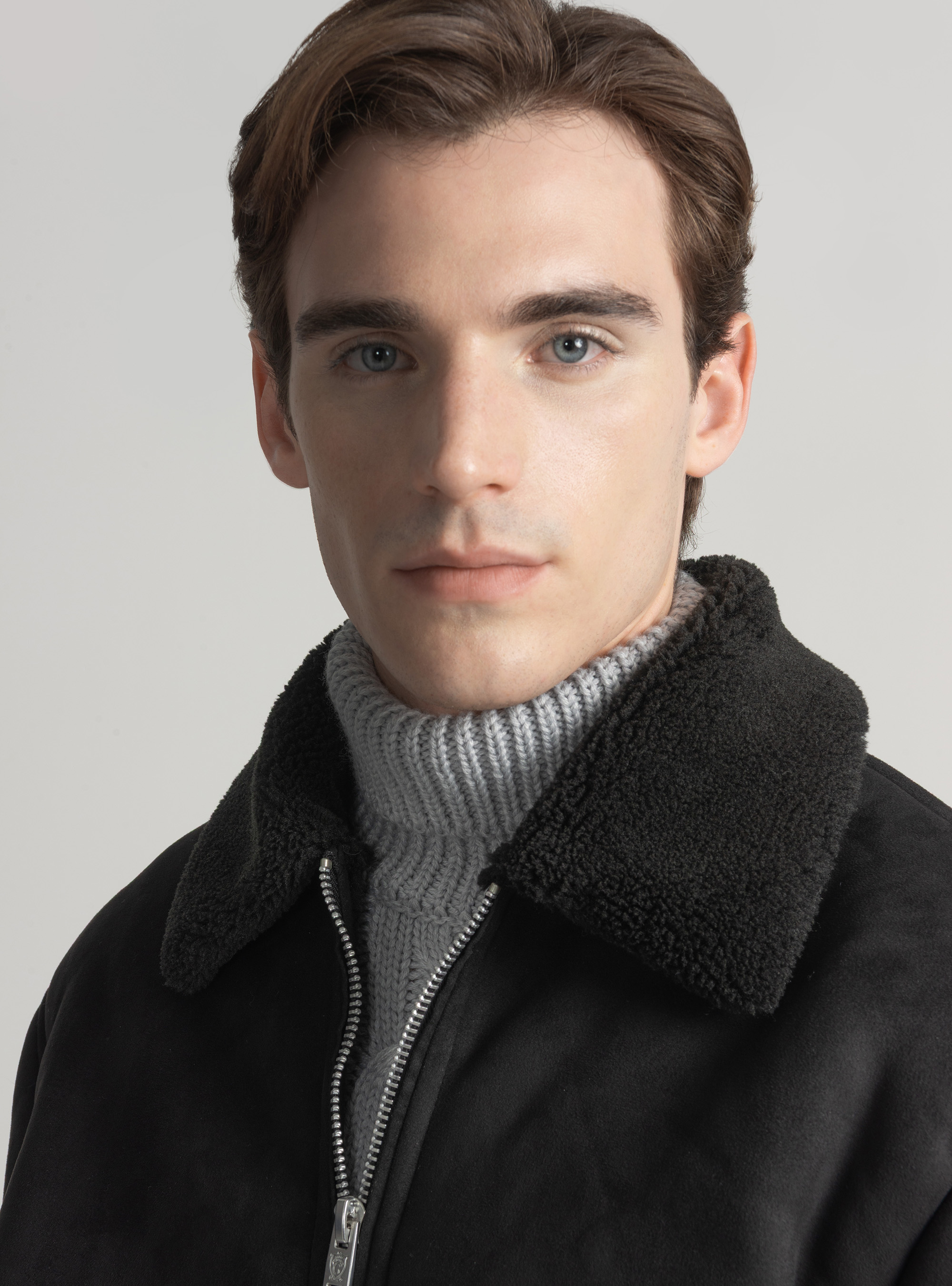 Suede effect bomber, BLACK