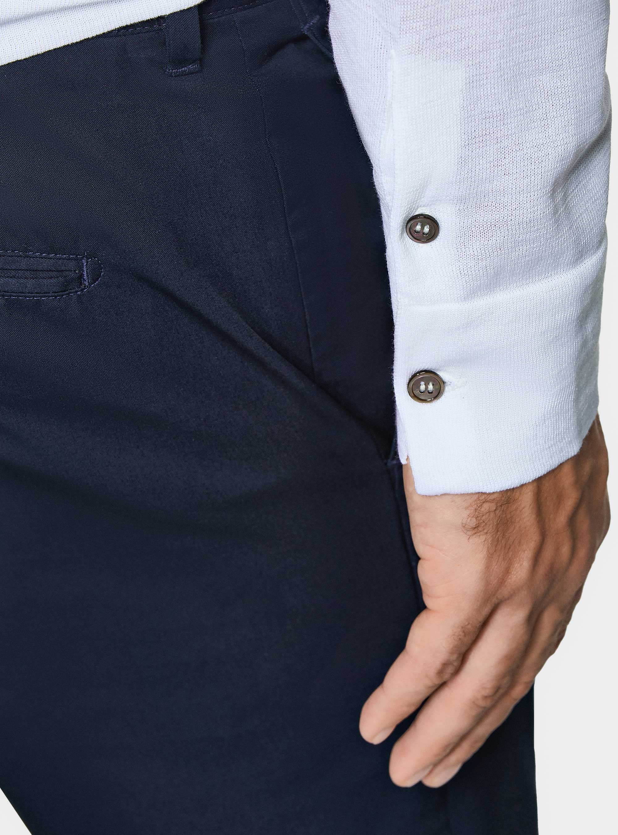 Polo de punto de algod&oacute;n y seda, BLANCO