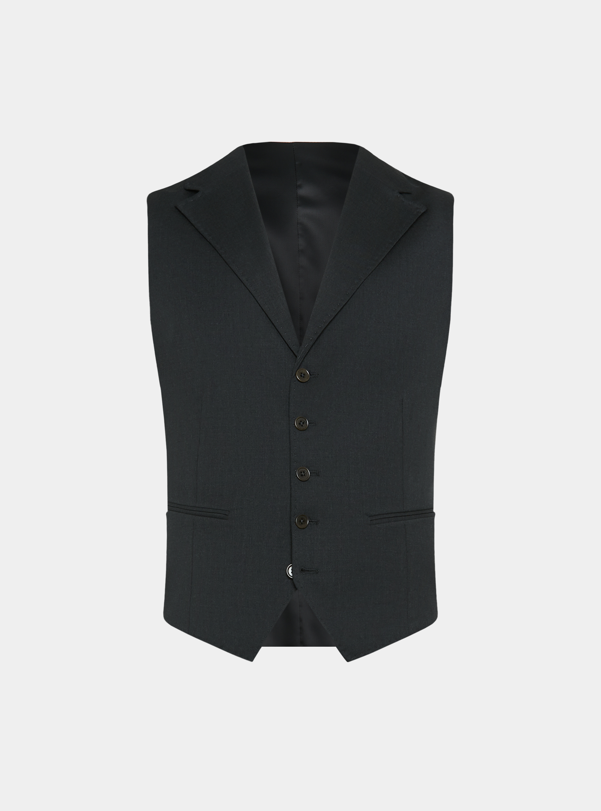 Reda 110's Superfine Wool Vest, ASPHALT GREY