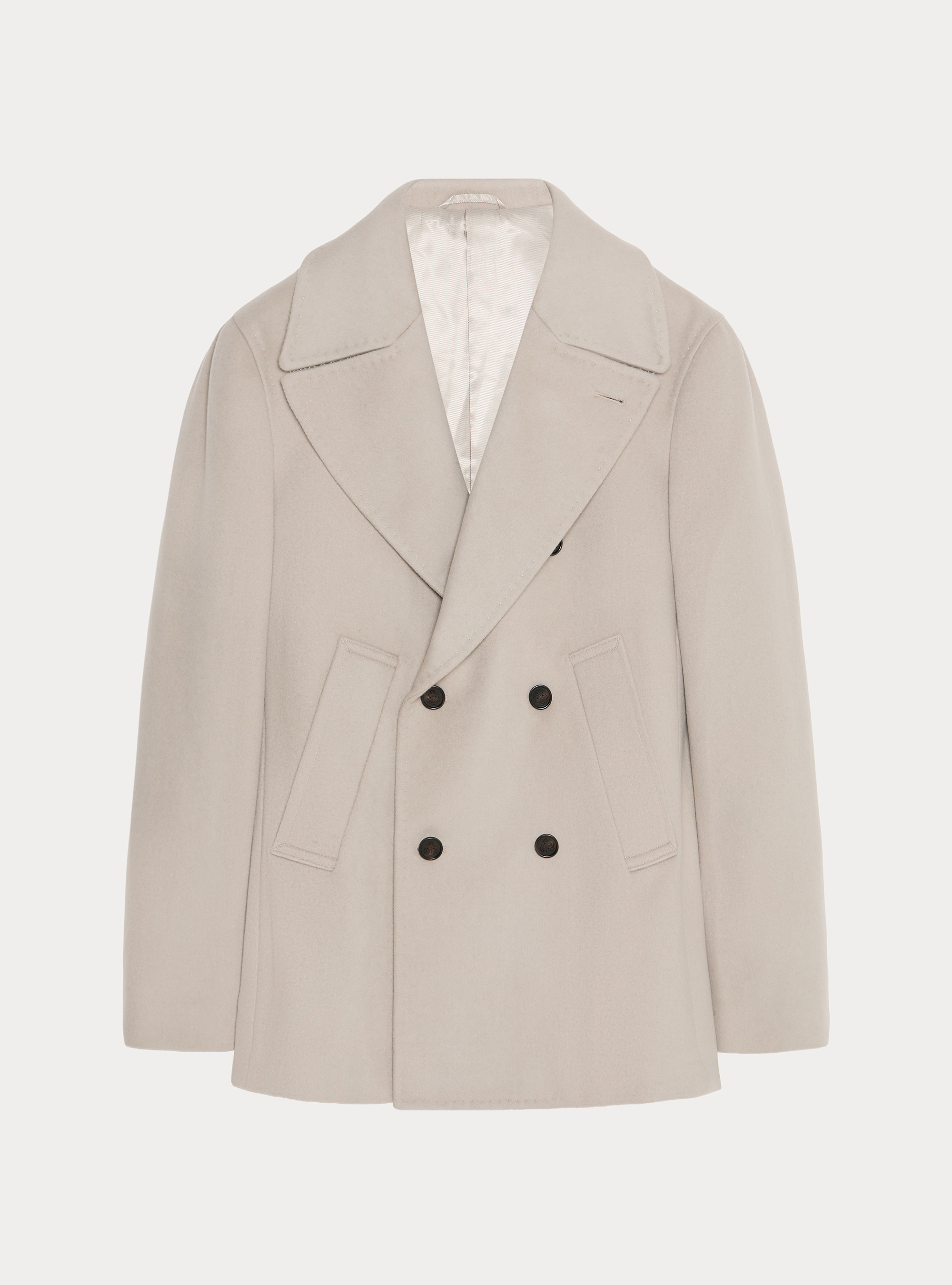Wool-cashmere peacoat, ECRU 0536C
