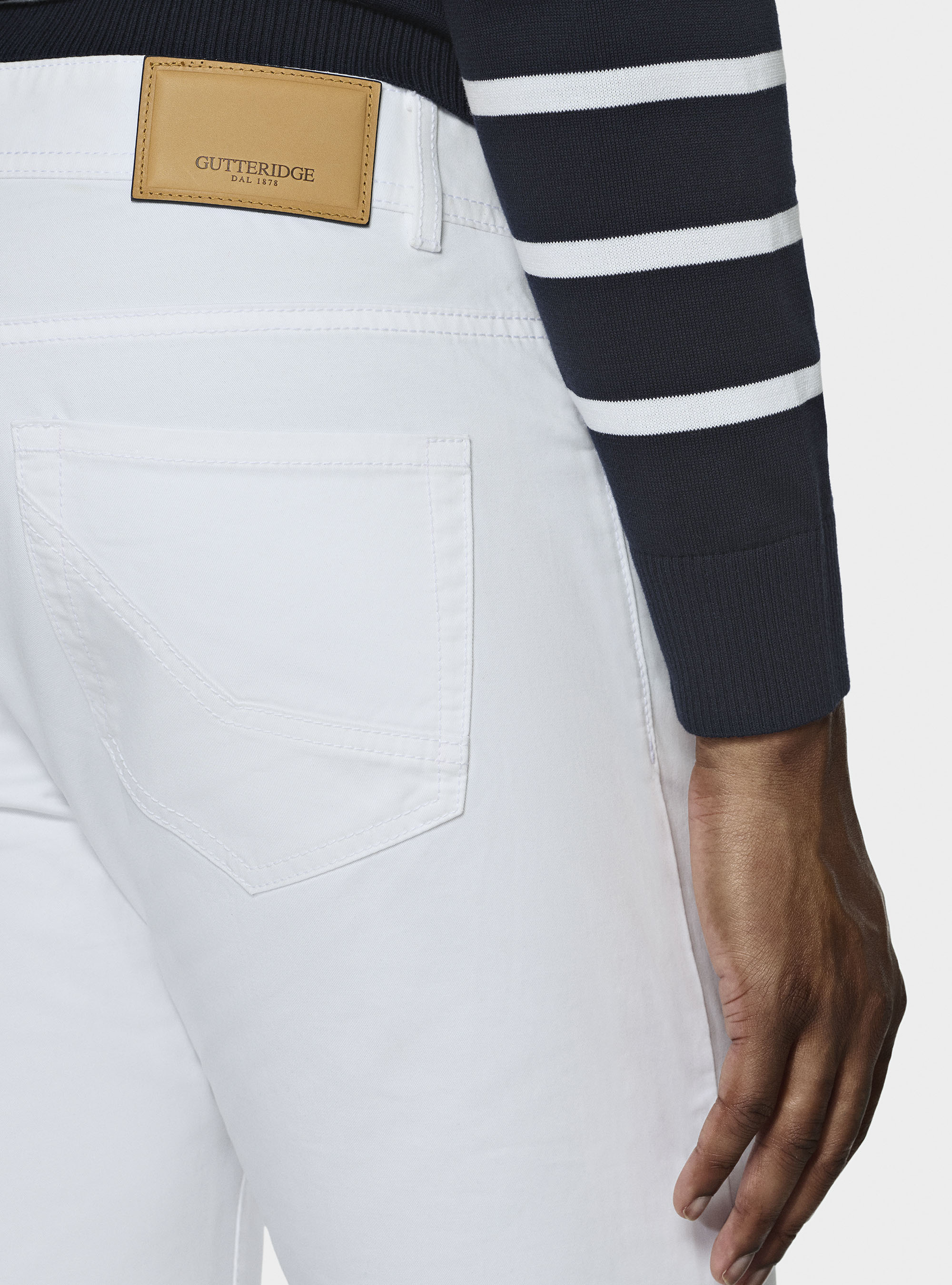 5-Pocket-Hose aus Baumwollk&ouml;per, BIANCO 0099C