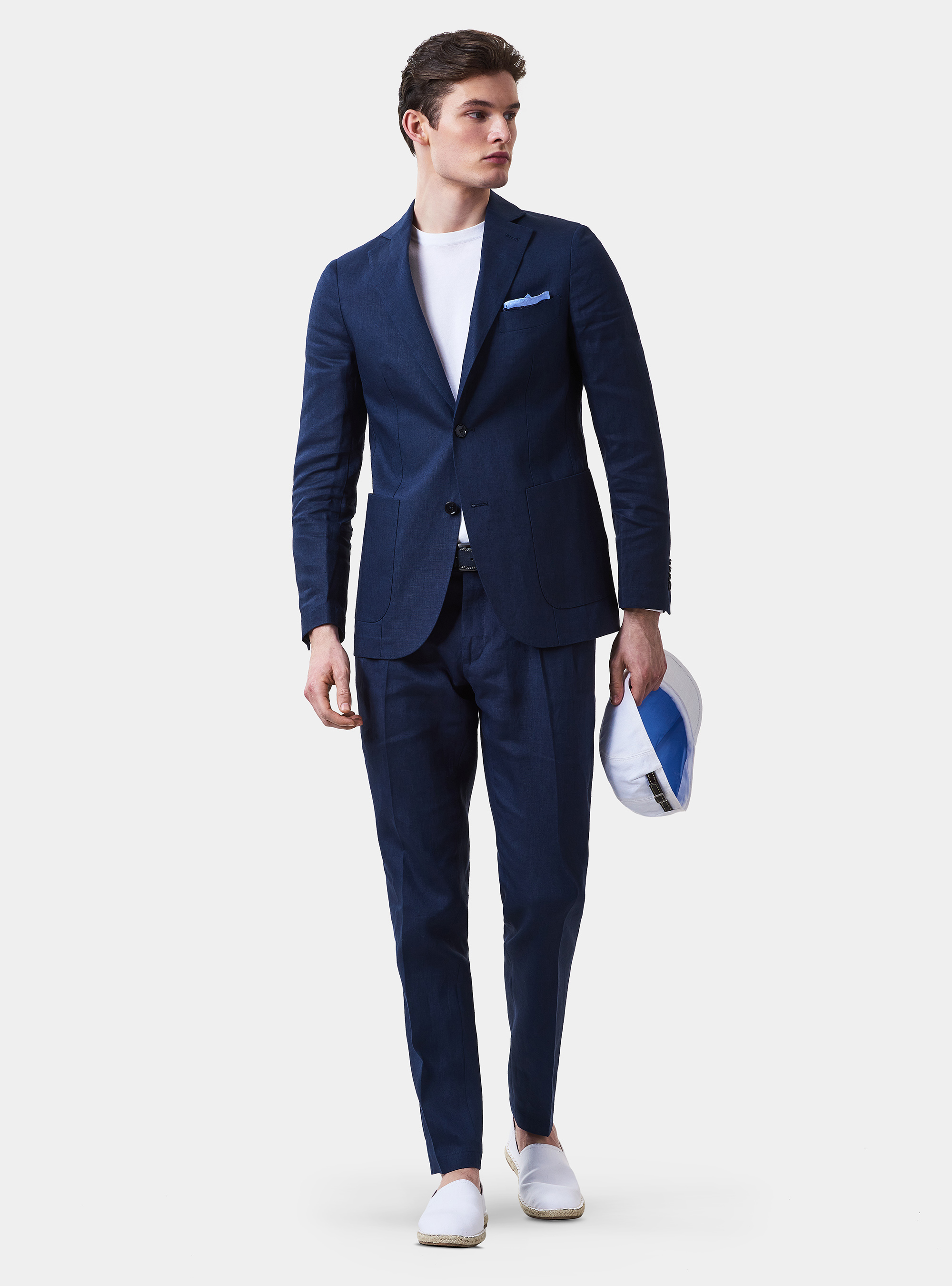 Giacca per abito in puro lino, BLU NAVY