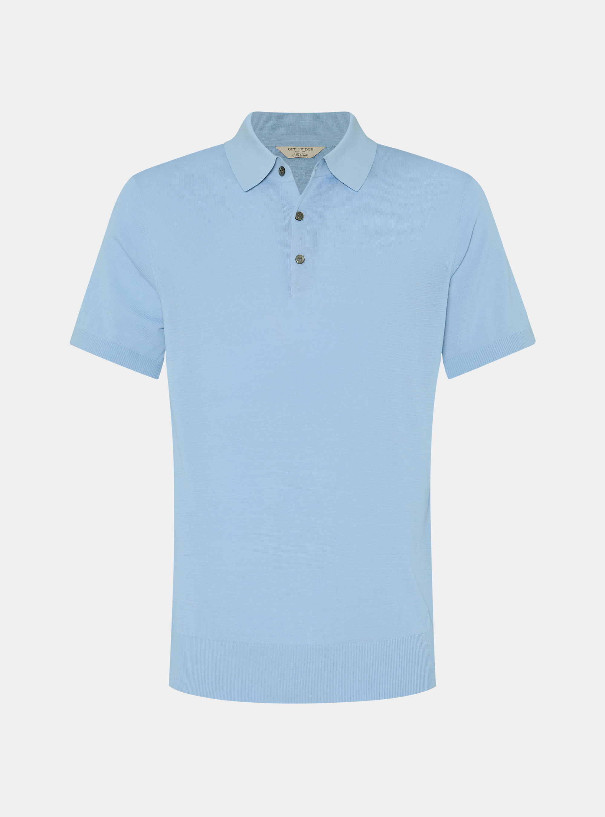 Polo de algod&oacute;n y seda, 0266C AZZURRO