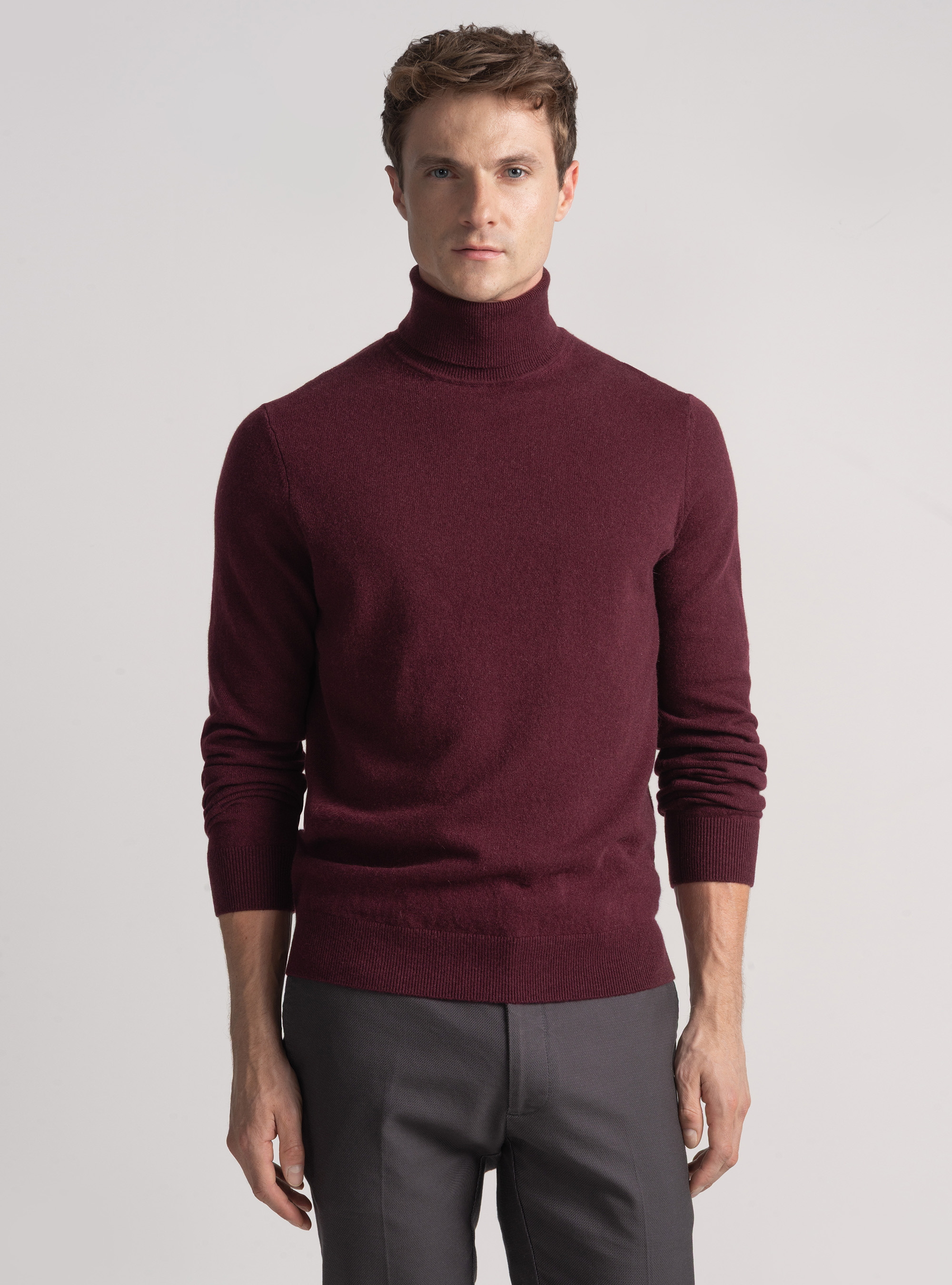 Cashmere turtleneck, BORDEAUX