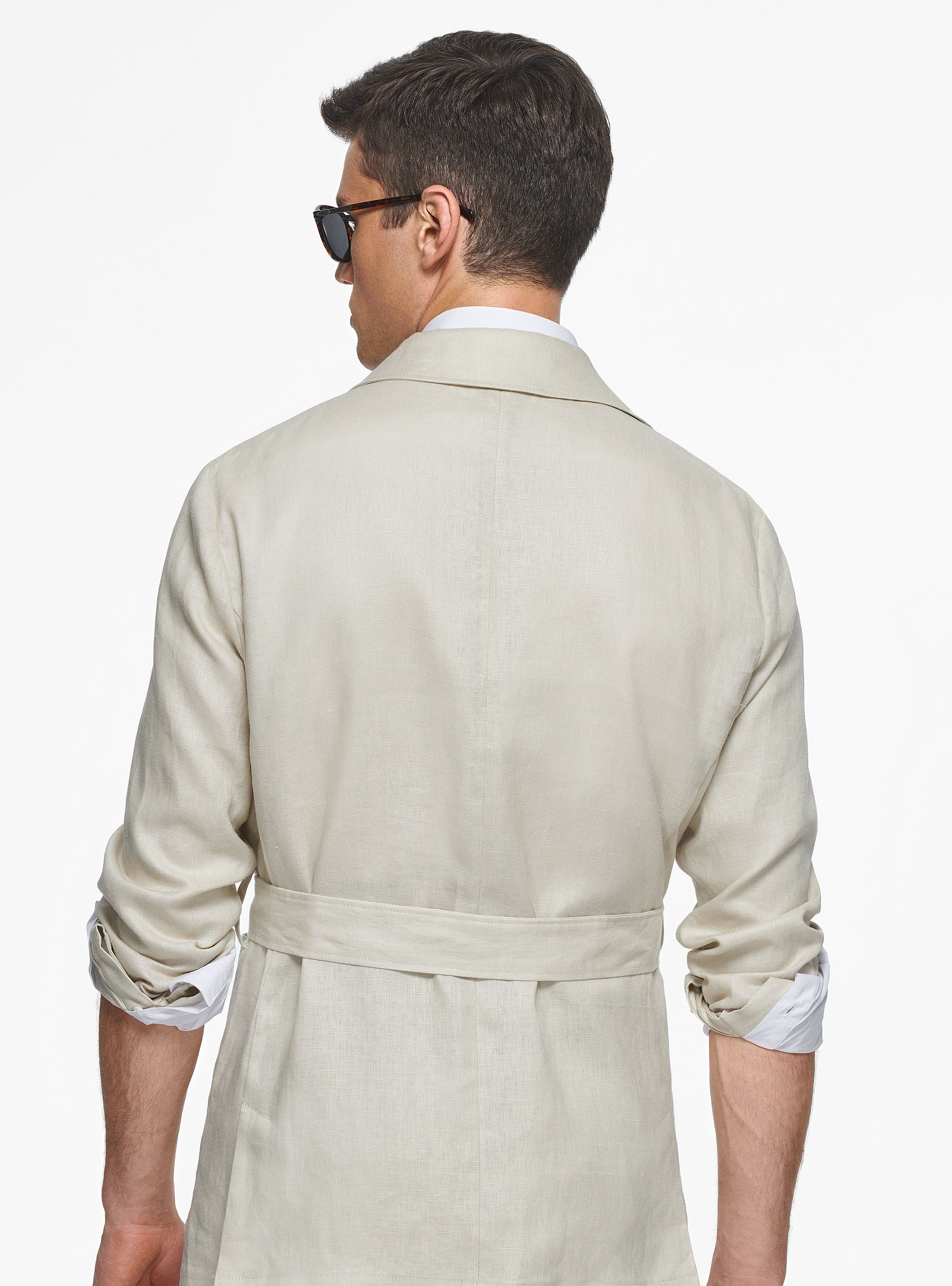 Field jacket in pure linen, ECRU