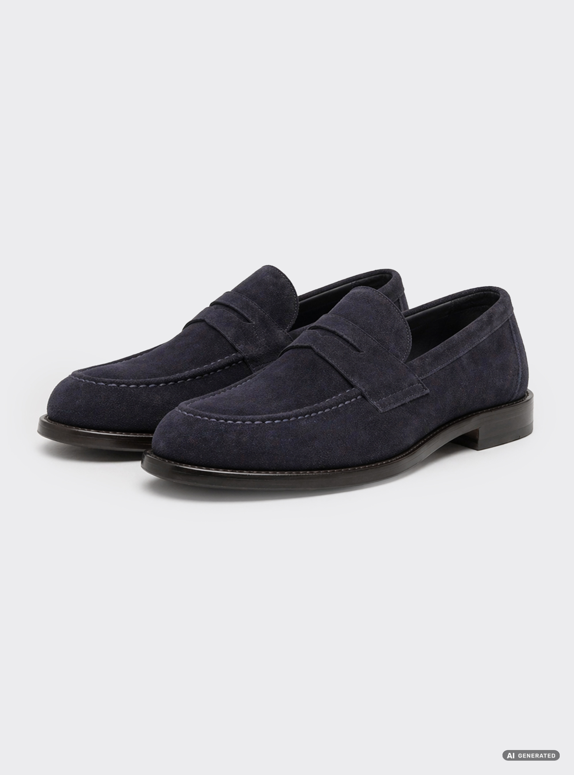Mocassins en daim, BLEU MARINE