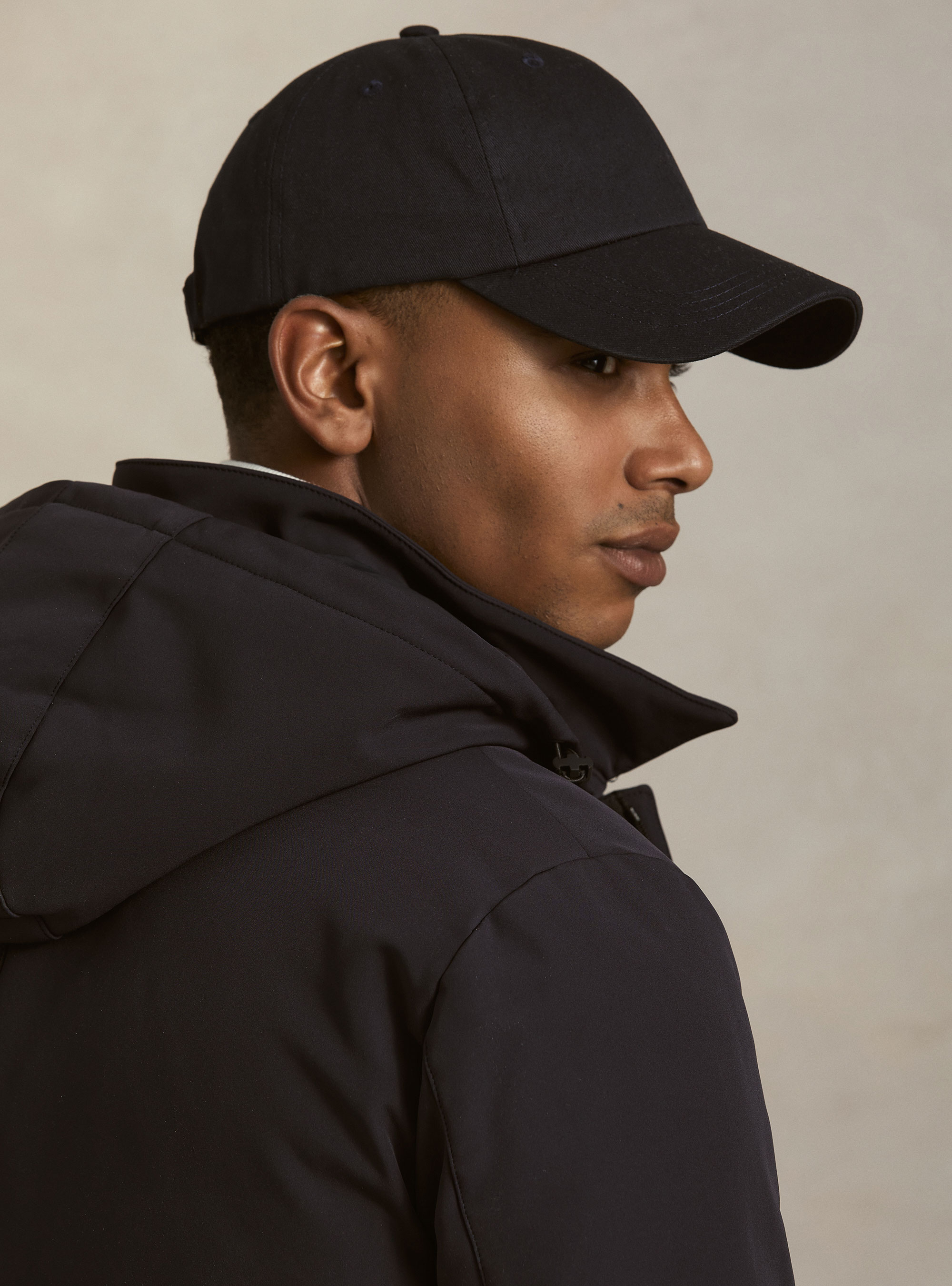 Parka tecnico con cappuccio, BLU NAVY