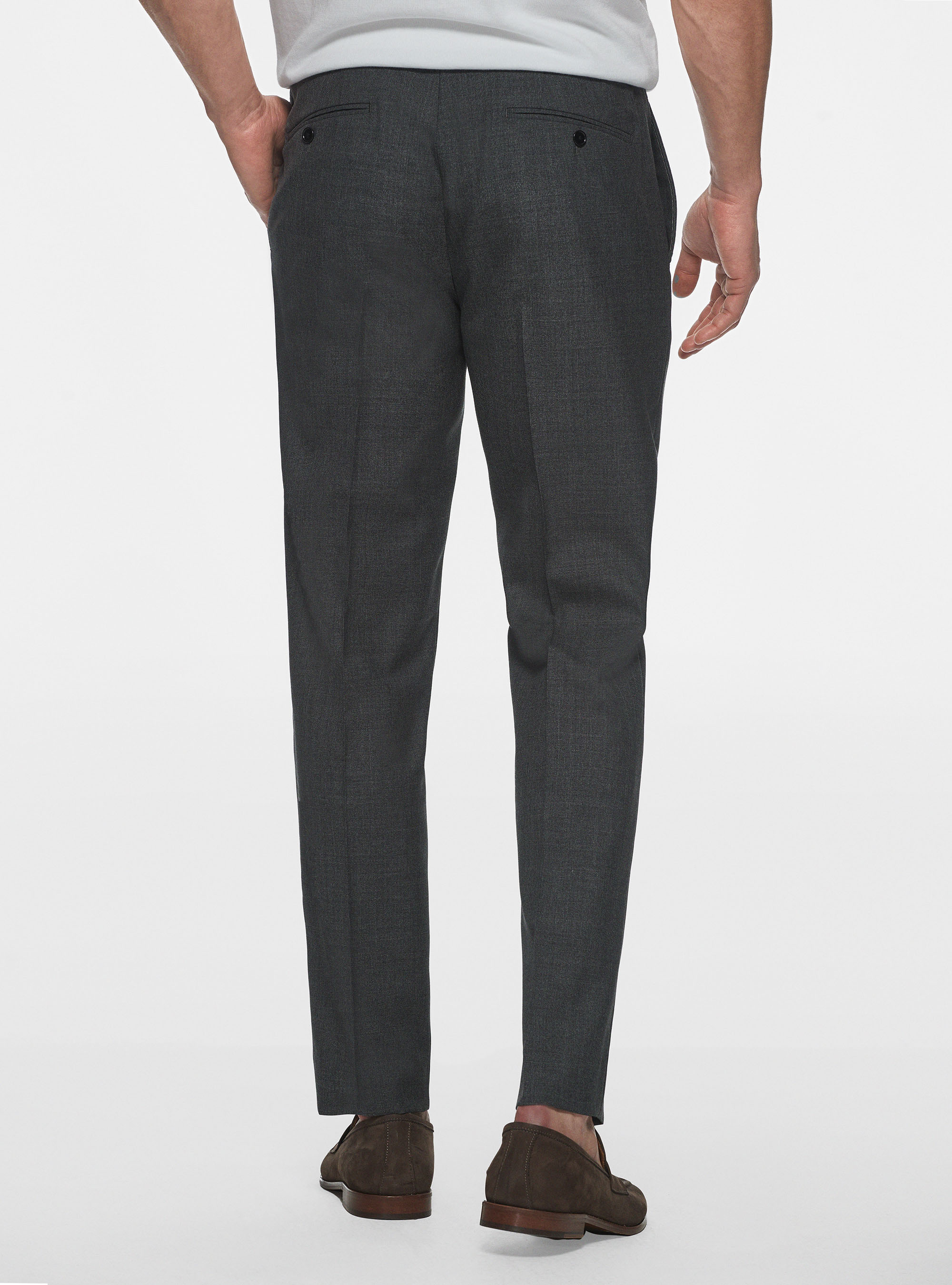 Drop 4 trousers in pure wool, ASFALTO 0112C