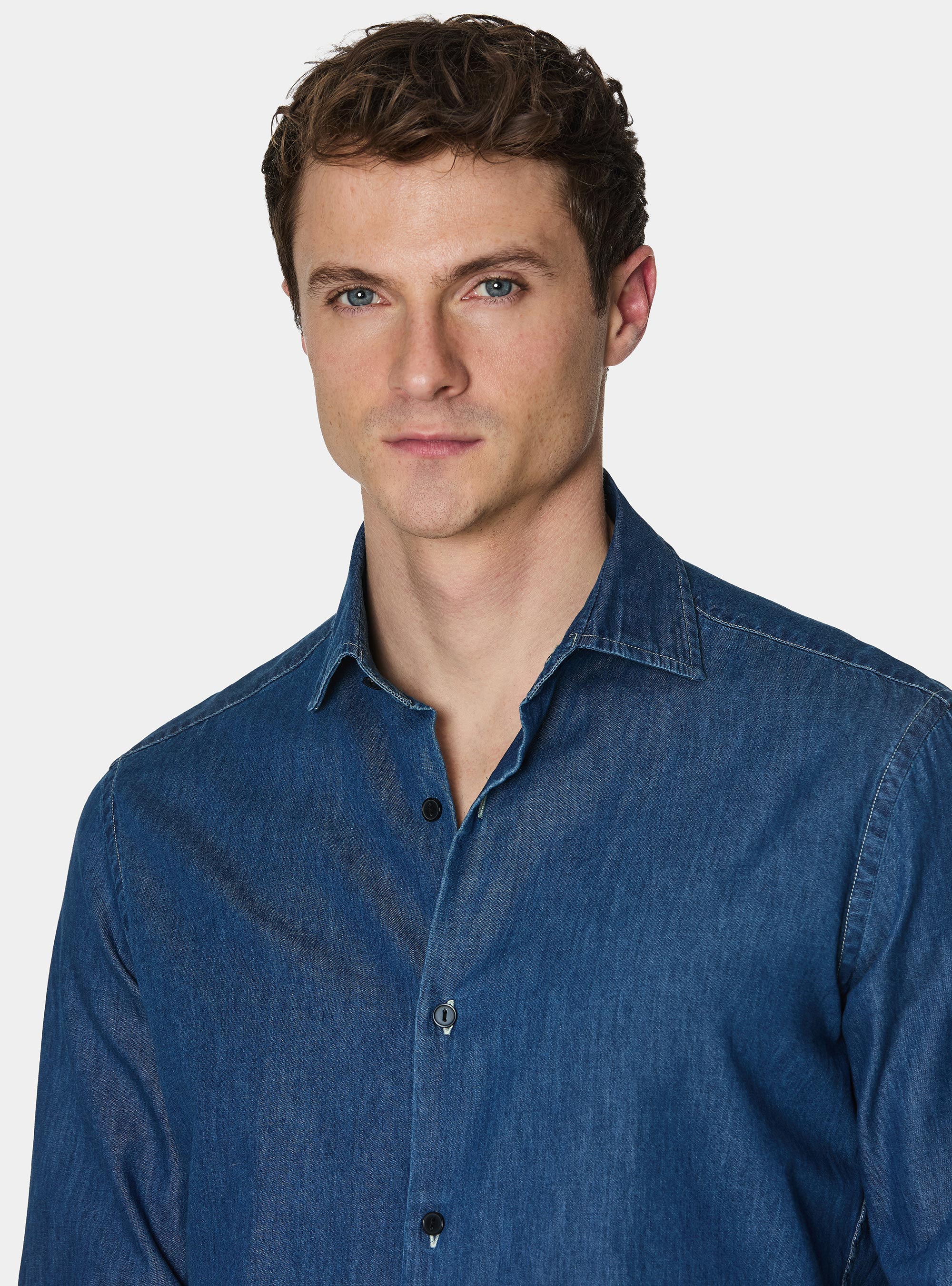 Camisa vaquera, AZUL MEDIO