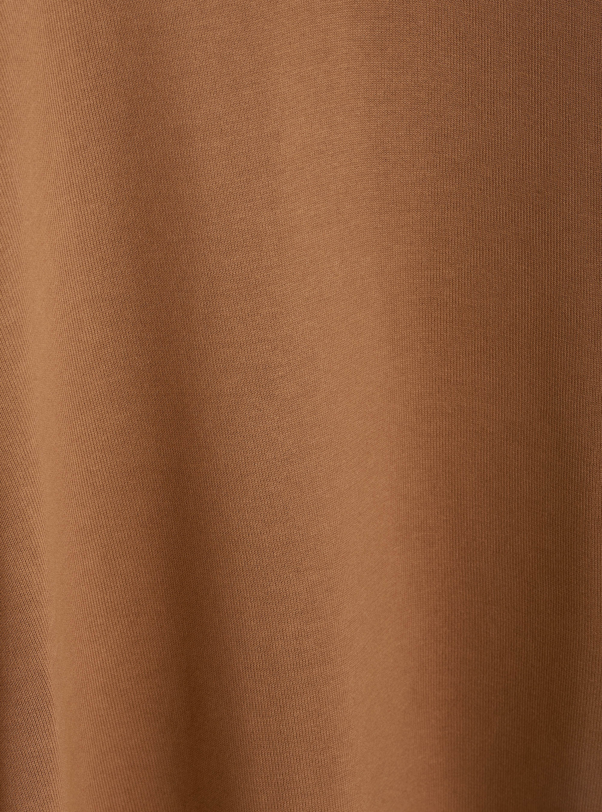 Jersey de crep&eacute; de algod&oacute;n con cuello redondo, TORTORA 0542C