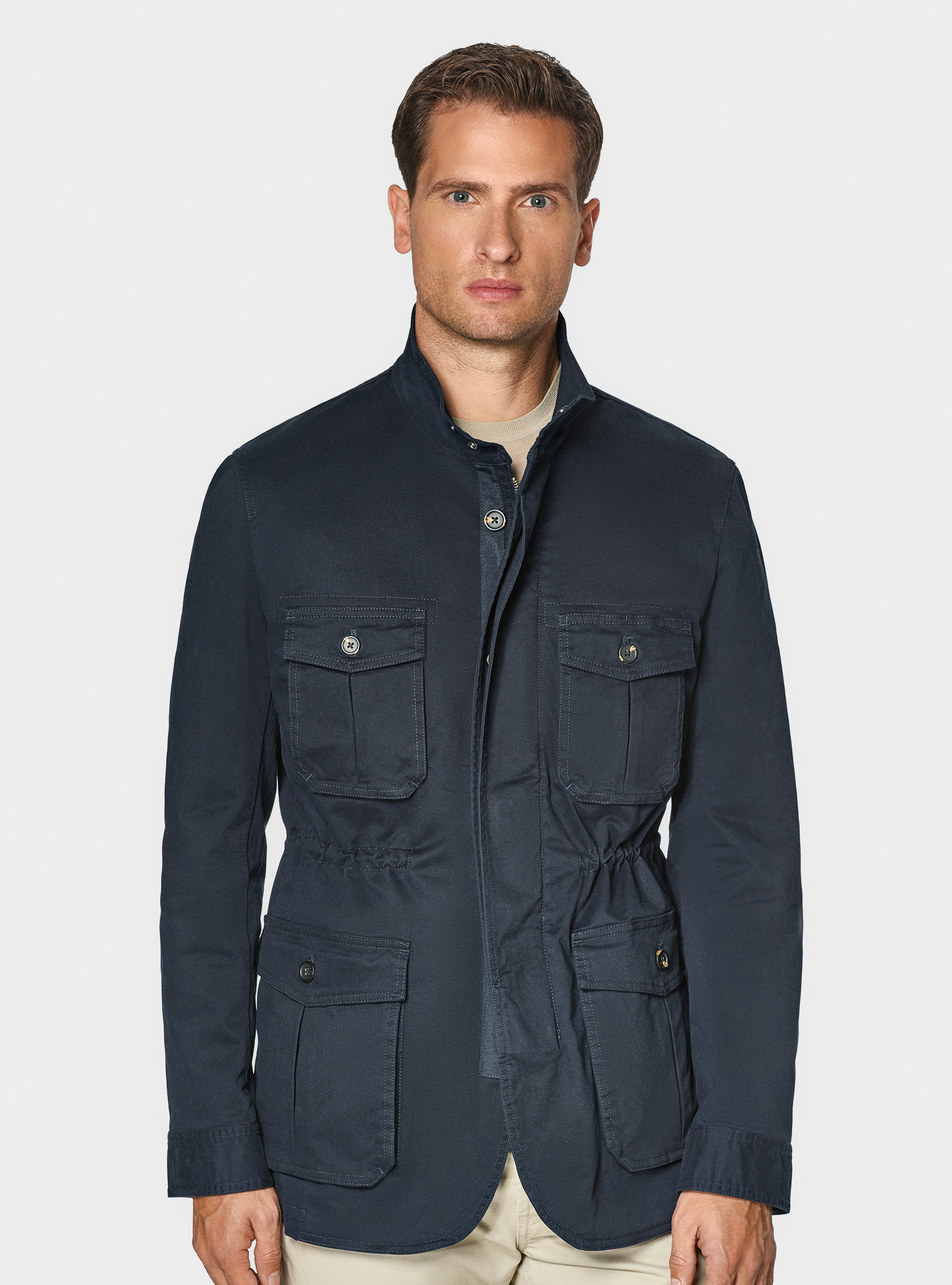 Field jacket in twill stretch, NAVY BLUE