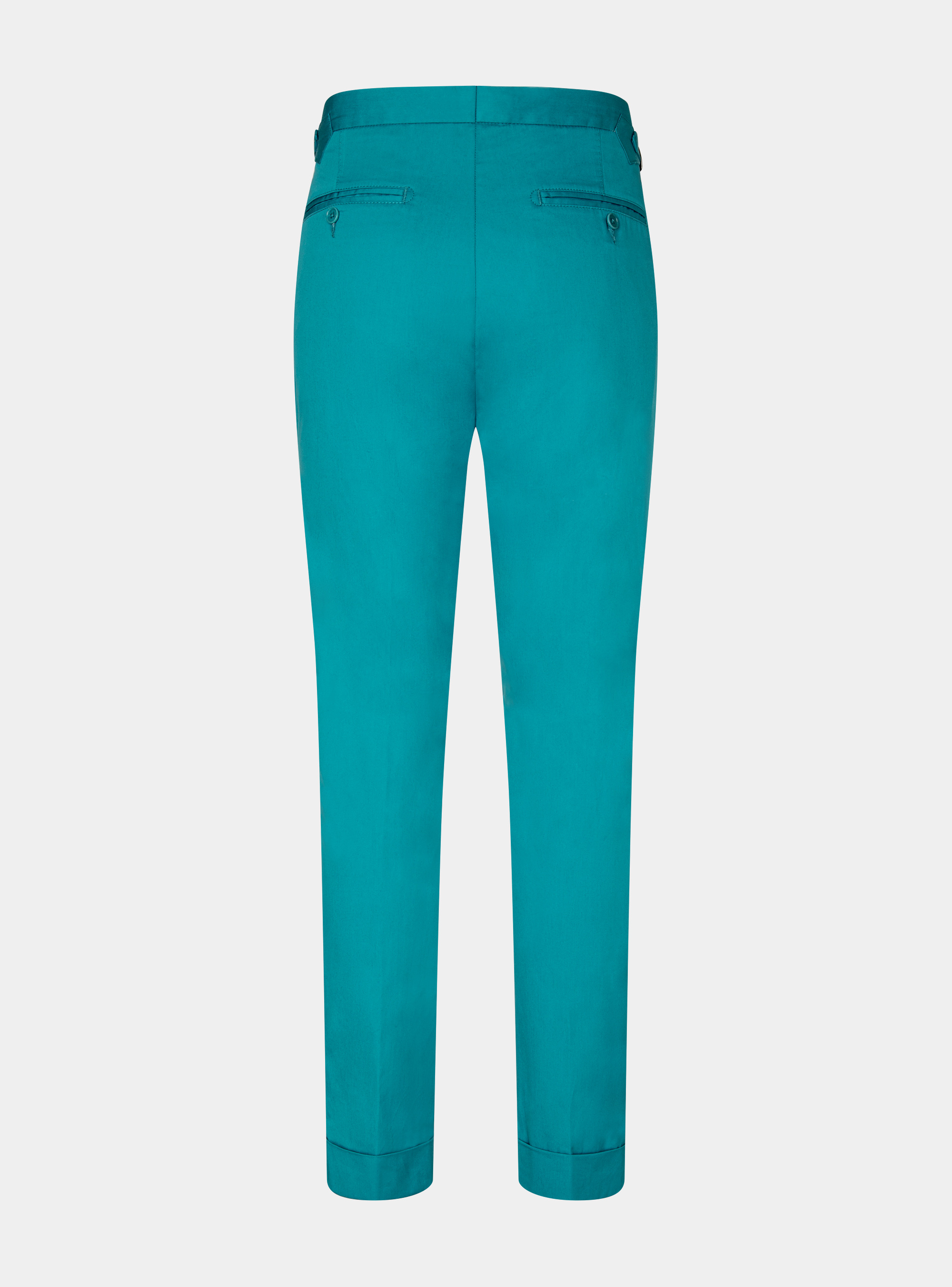 Pantaloni con pince in twill leggero, PETROLIO