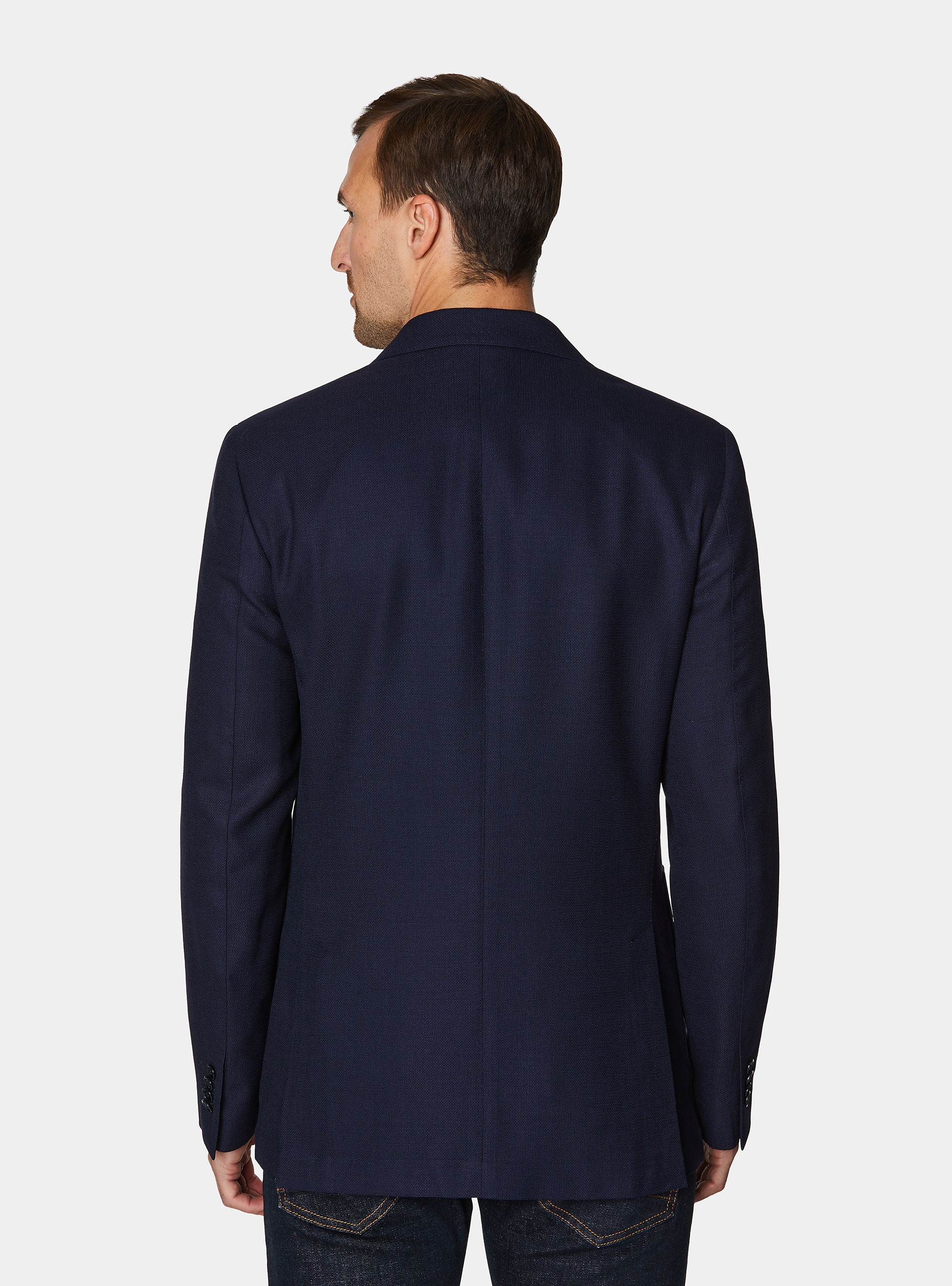Pure wool hopsack blazer, NAVY BLUE