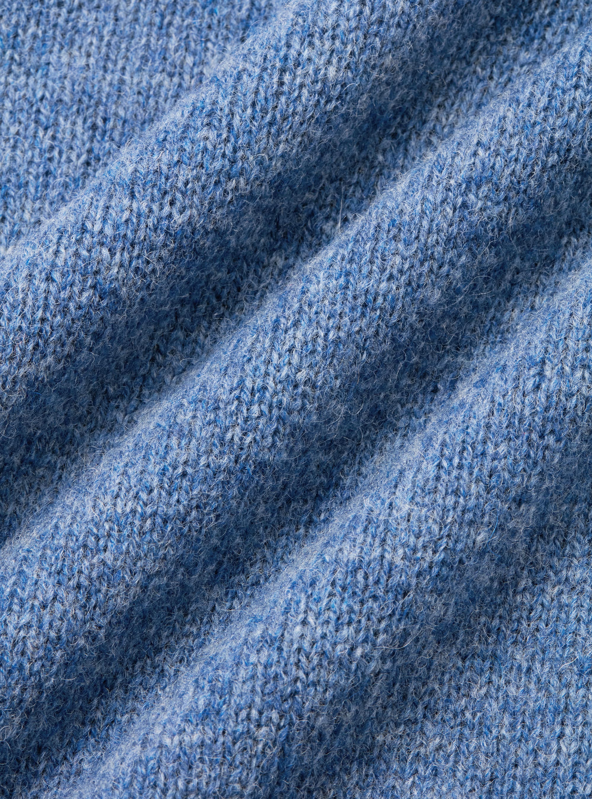 Shetland wool crew-neck sweater, 0243C DENIM
