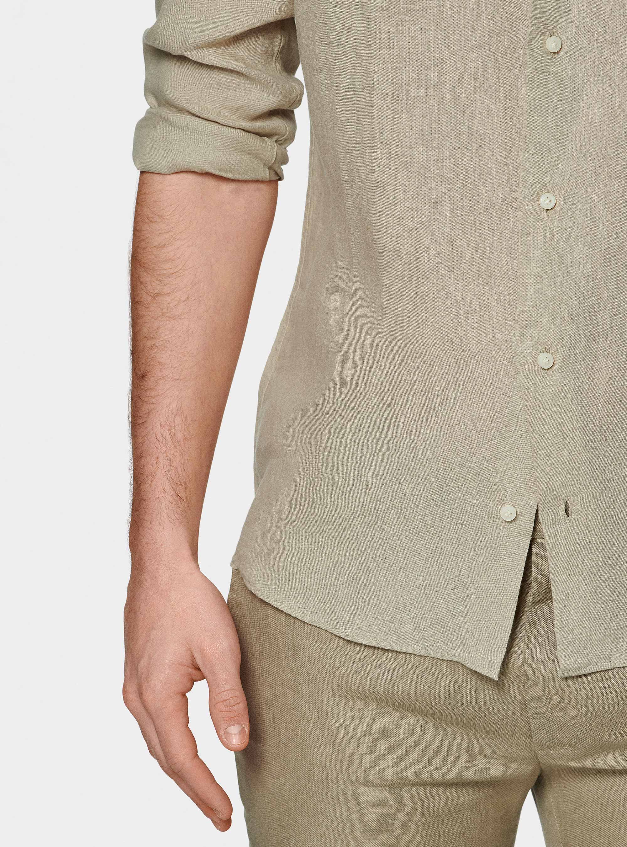 Camicia in puro lino, SABBIA