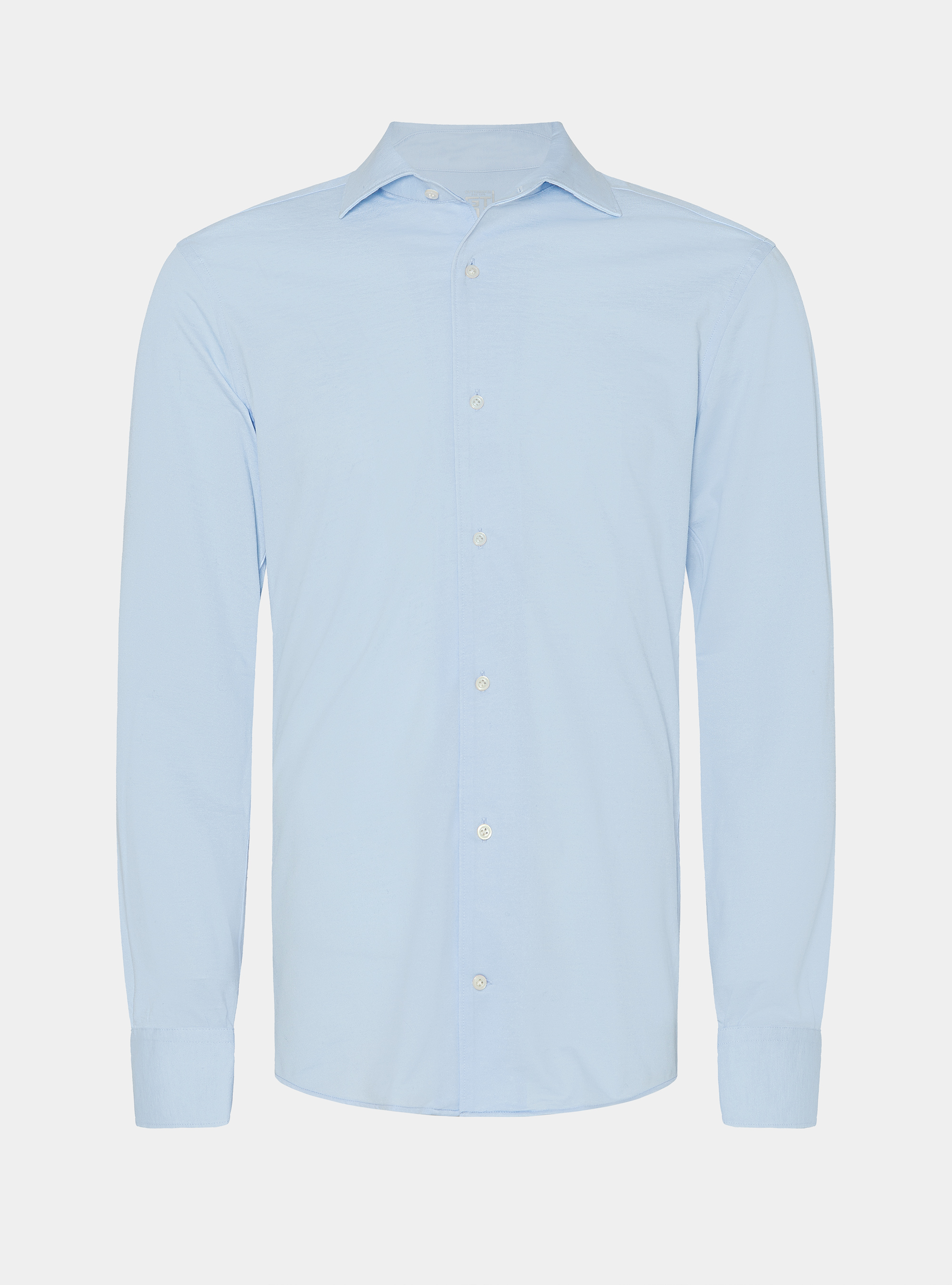 Camicia in jersey di misto cotone, AZZURRO