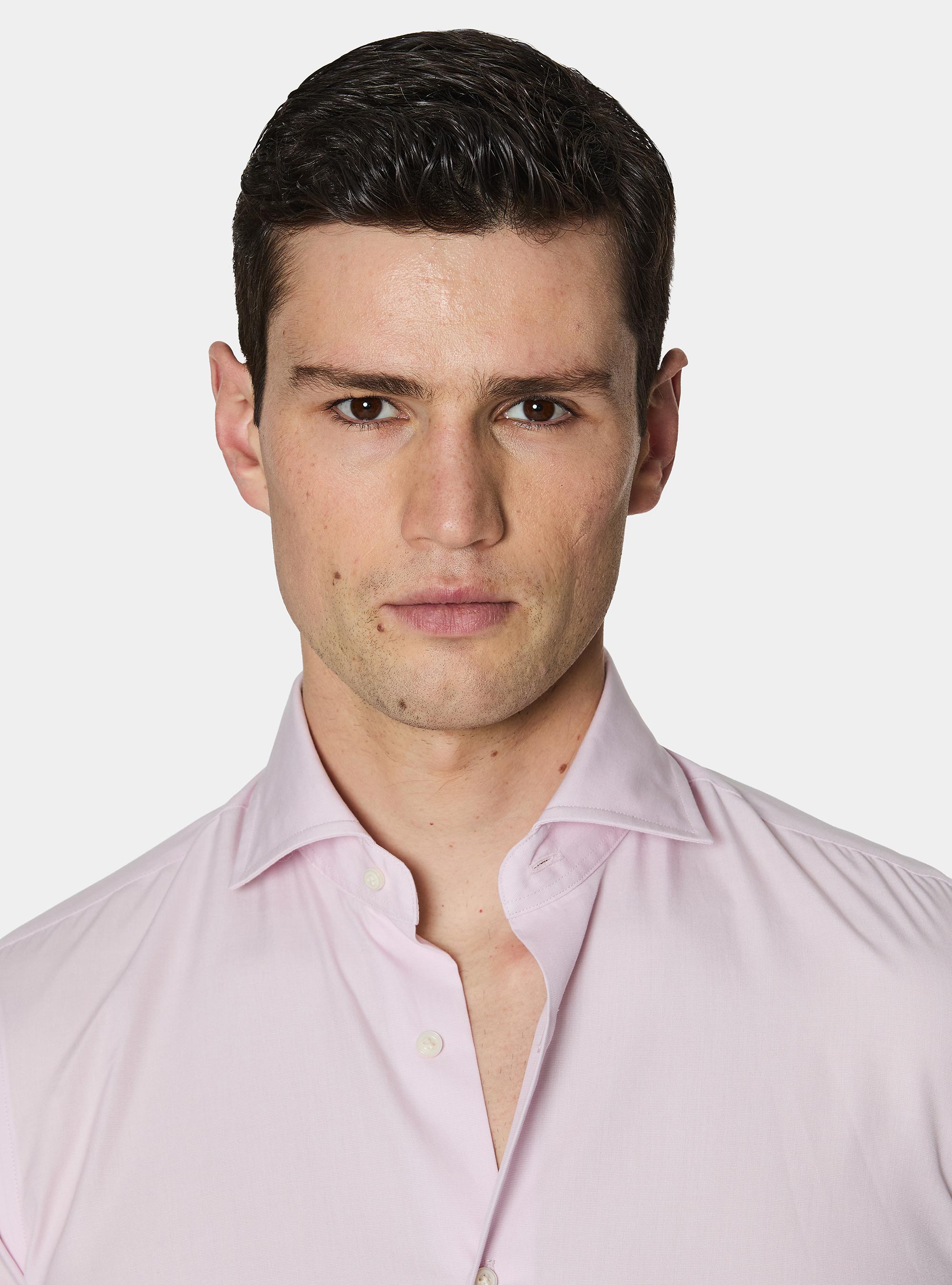 Camisa de algod&oacute;n fil a fil, ROSA