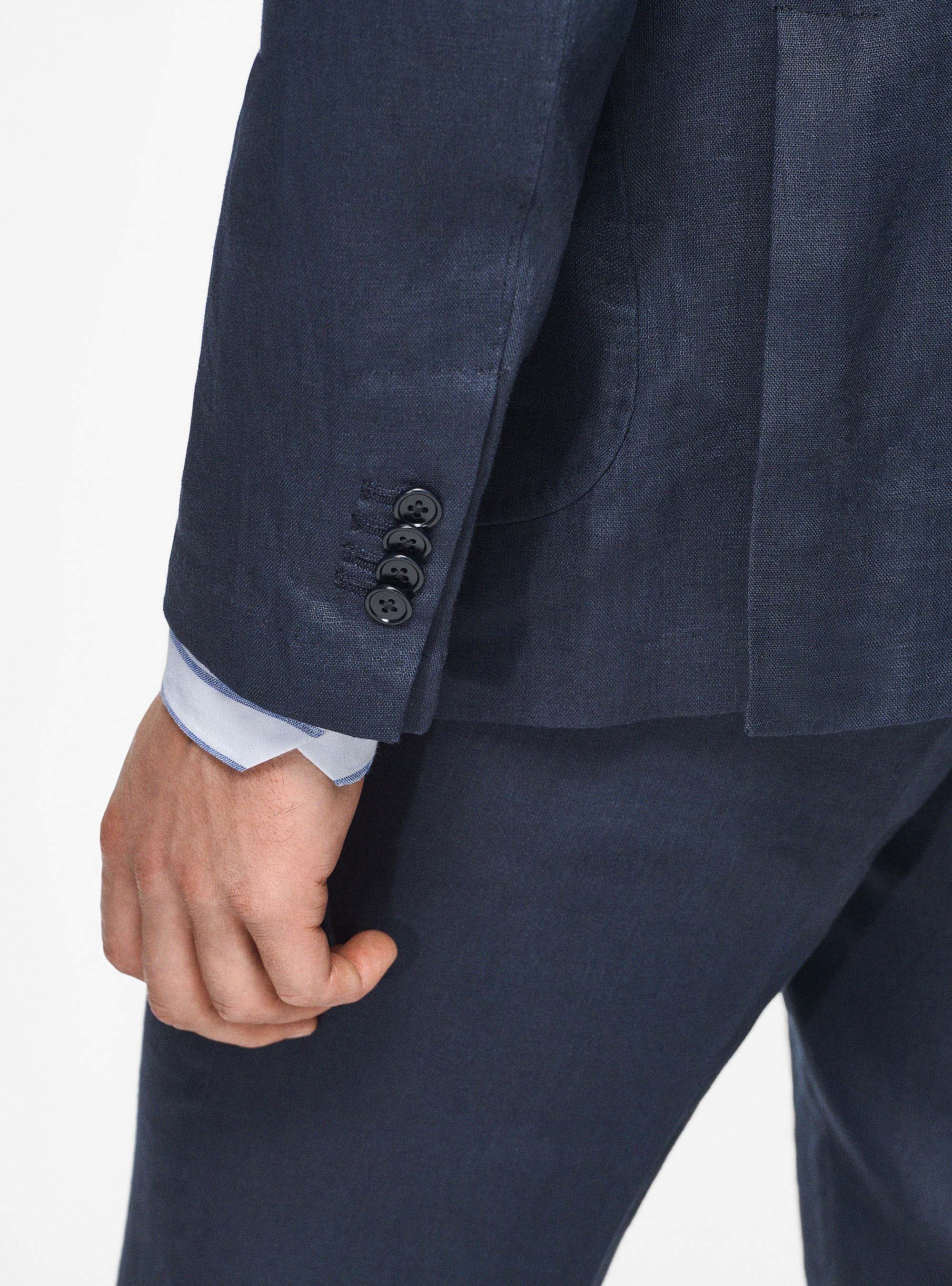 Giacca in puro lino, BLU NAVY