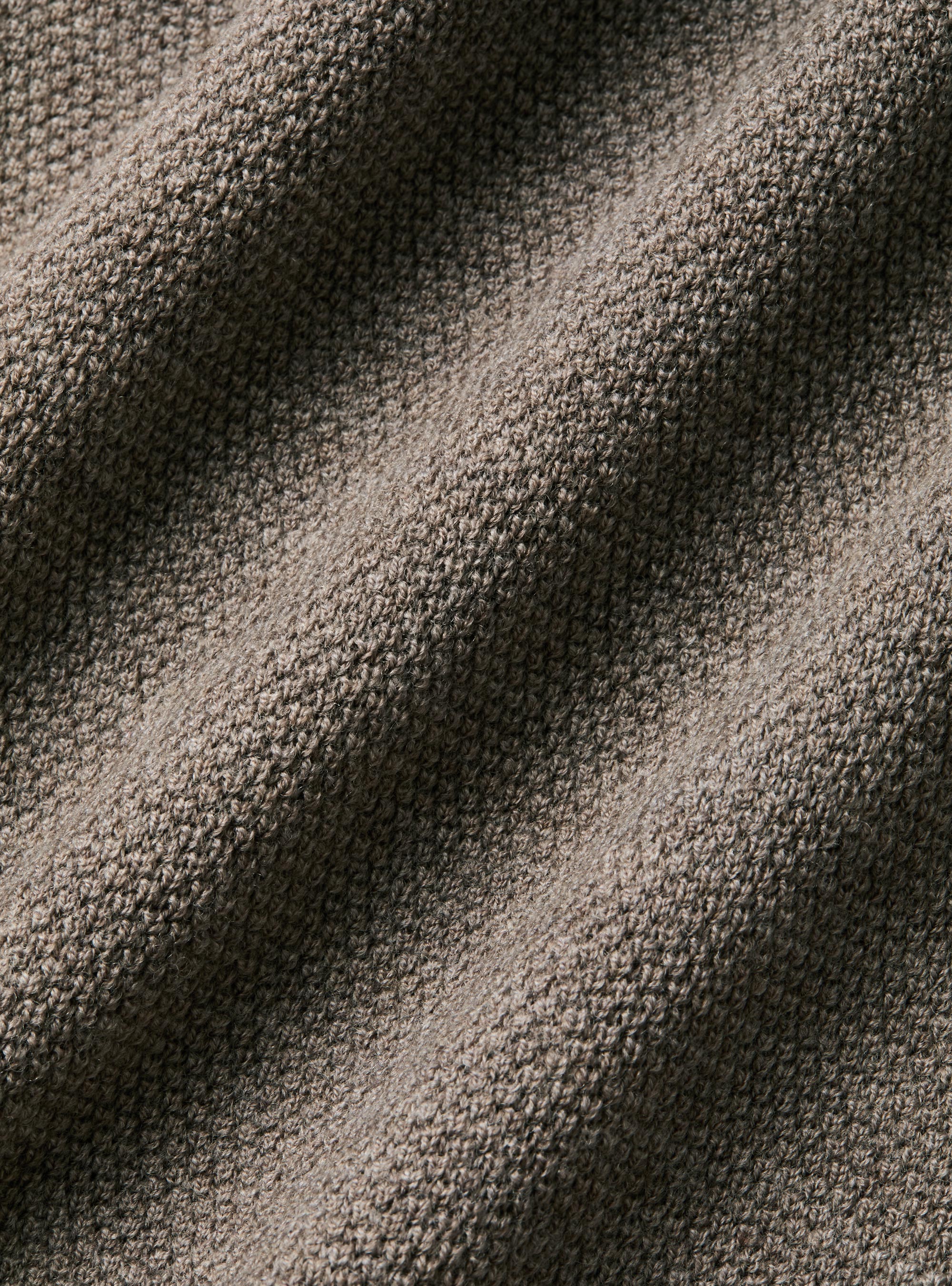 Giacca in maglia doppiopetto in lana merino, FANGO